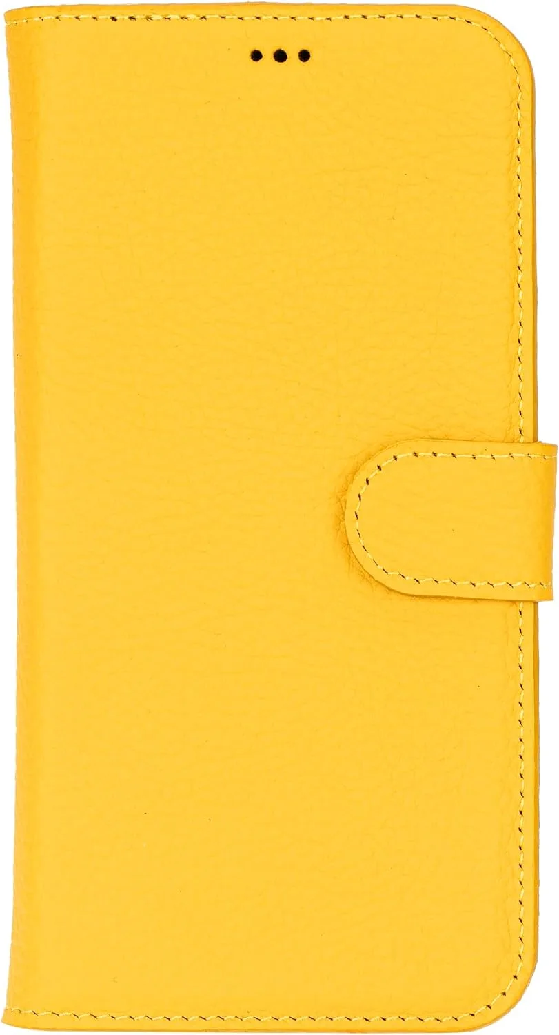 VENOULT Wallet Case for iPhone, Full Grain Genuine Turkish Leather, Magnetic Detachable, RFID 4 Card Slots, Business Style, Compatible with MagSafe (Mikado, iPhone 16 Pro MAX)