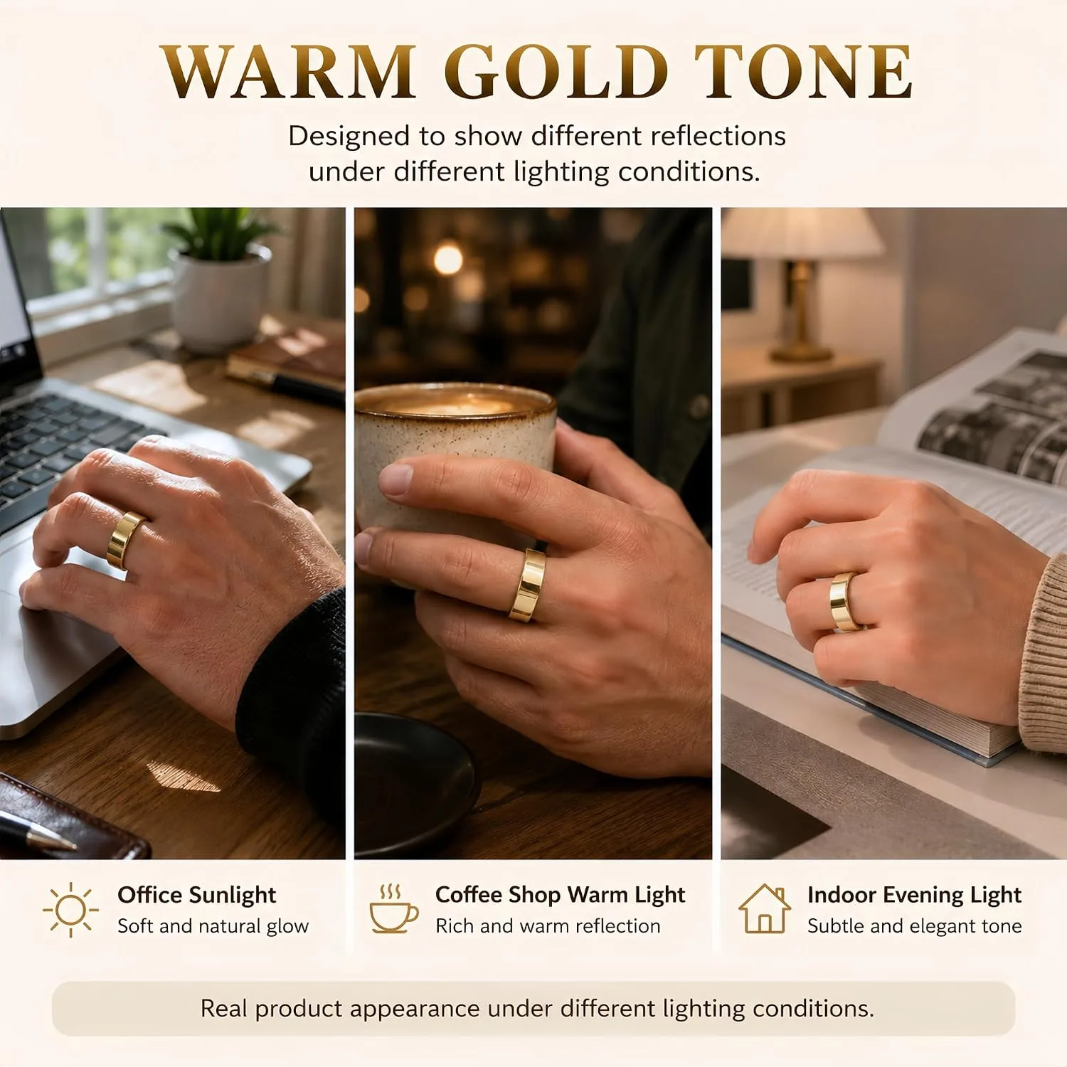 Smart Ring Health & Fitness Tracker for Men & Women (Rose Gold, 11)