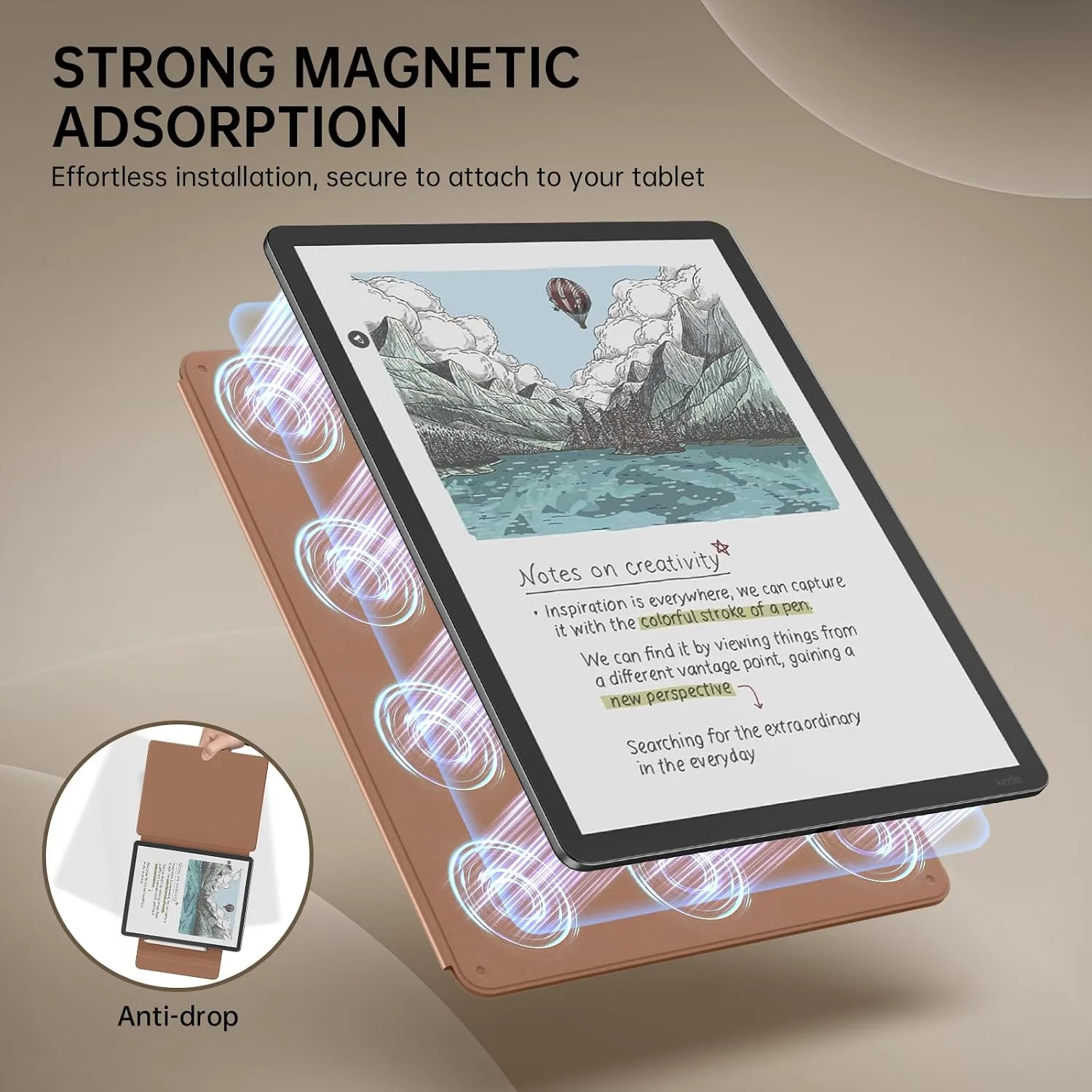 MoKo Magnetic Case for 11" Kindle Scribe 3rd & Colorsoft 1st, Brown