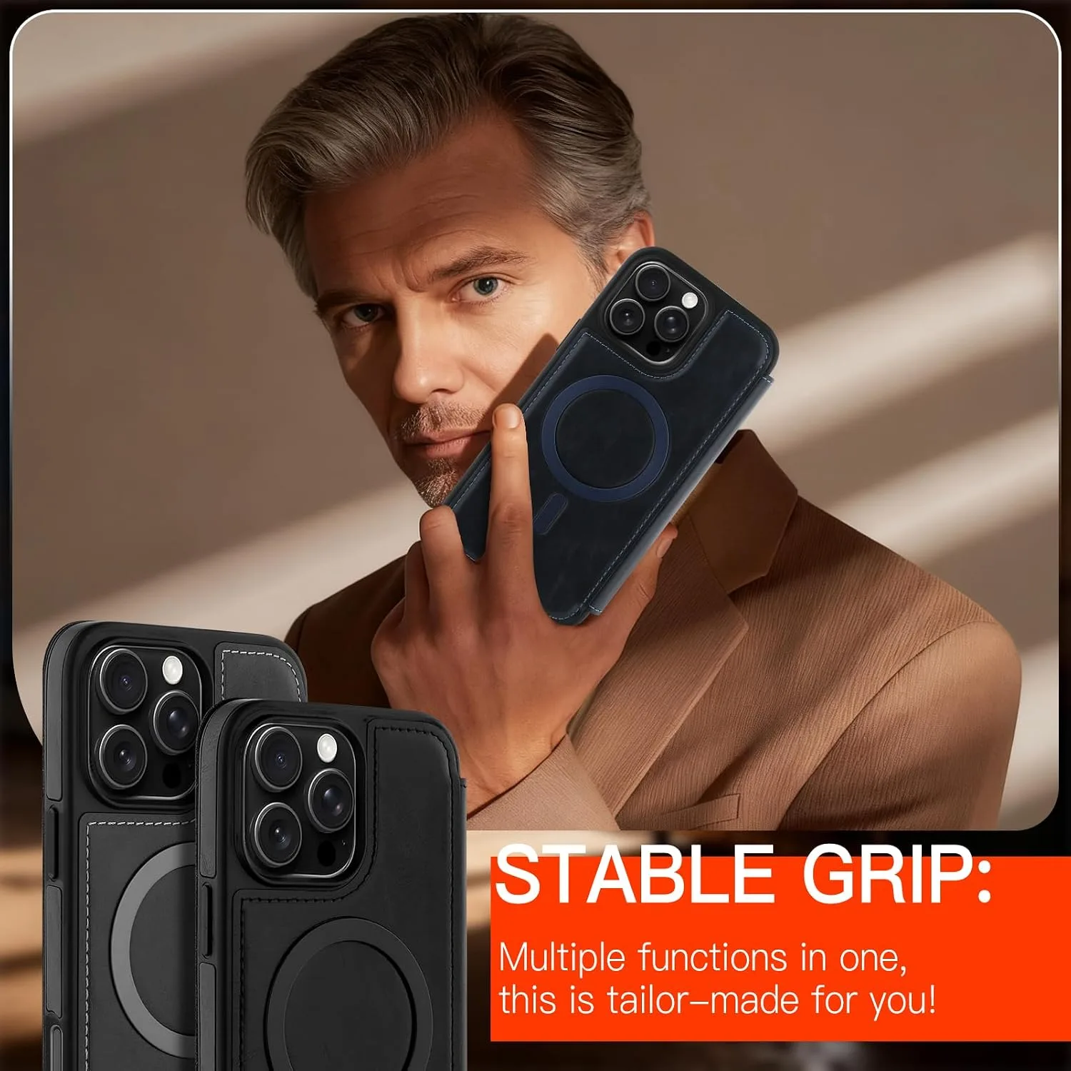 Wallet Phone Case Crafted for iPhone 16 Pro Blue