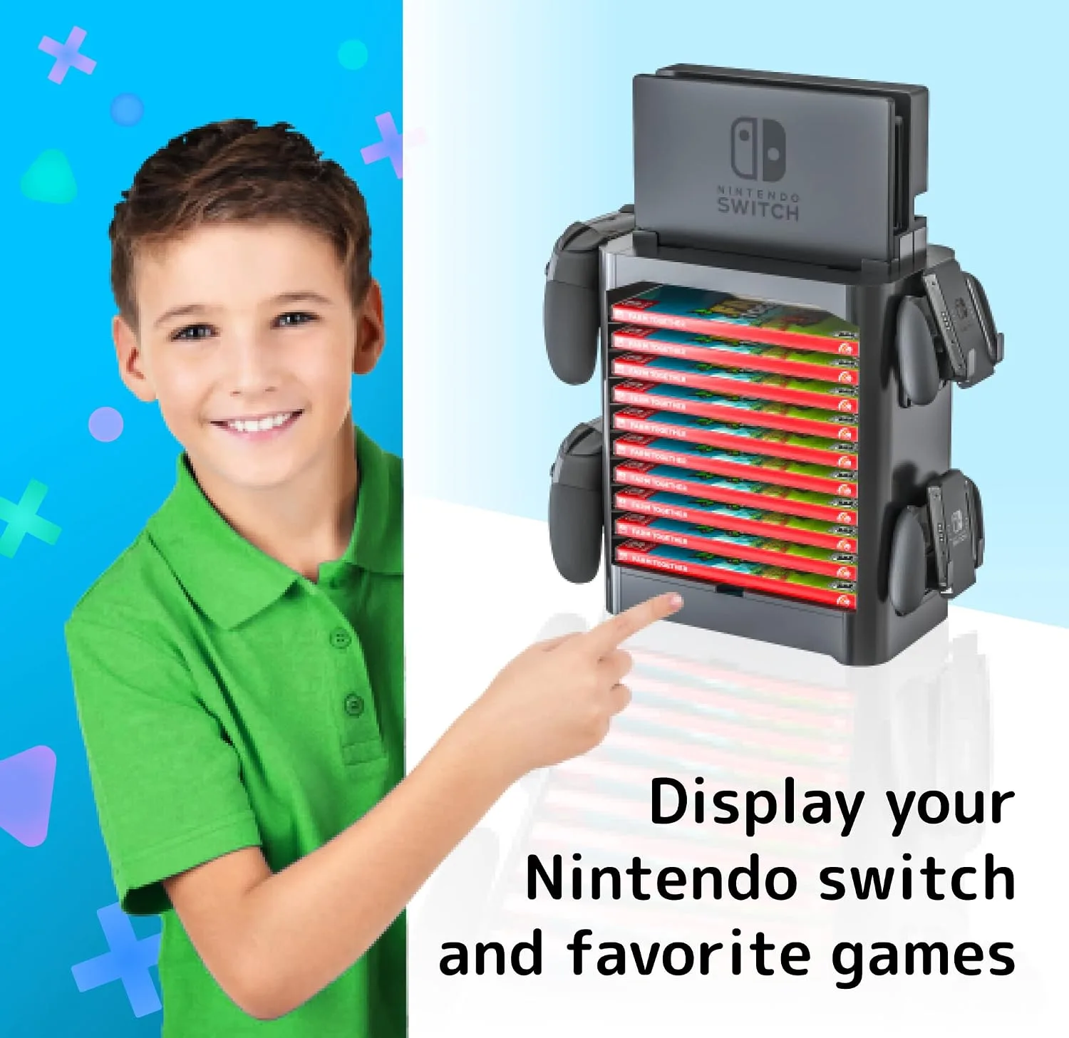 NS Compatible Nintendo Switch Games Holder, Nintendo Switch Stand - Black