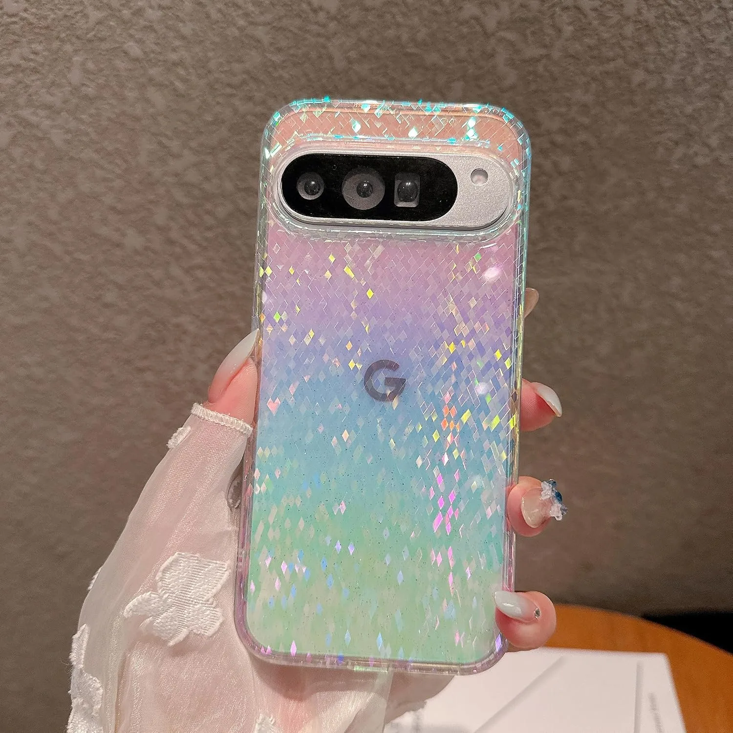 Magnetic for Google Pixel 11/11 Pro Case Women,[Holographic Iridescent Color Changing Effect] Fashion Slim Cute and Unique Matt Protective Phone Cover for Pixel 11/11 Pro