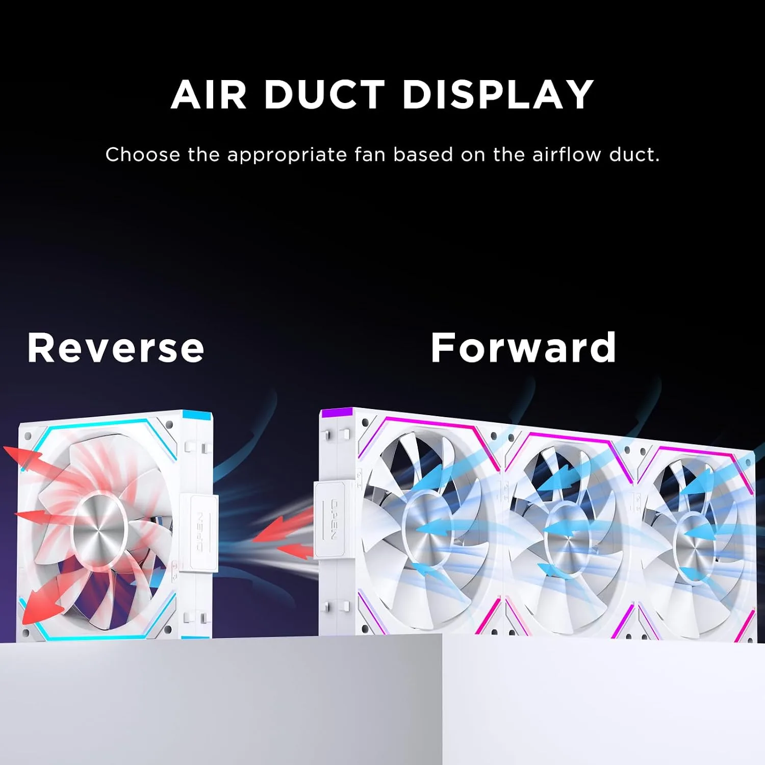 Interstellar V2 RS 120mm PC Reverse Blade Case Fan Infinity Mirror Module Daisy-Chain ARGB Fan Triple Pack Suitable Computer Cooling Fans 360mm AIO Cooler(White)