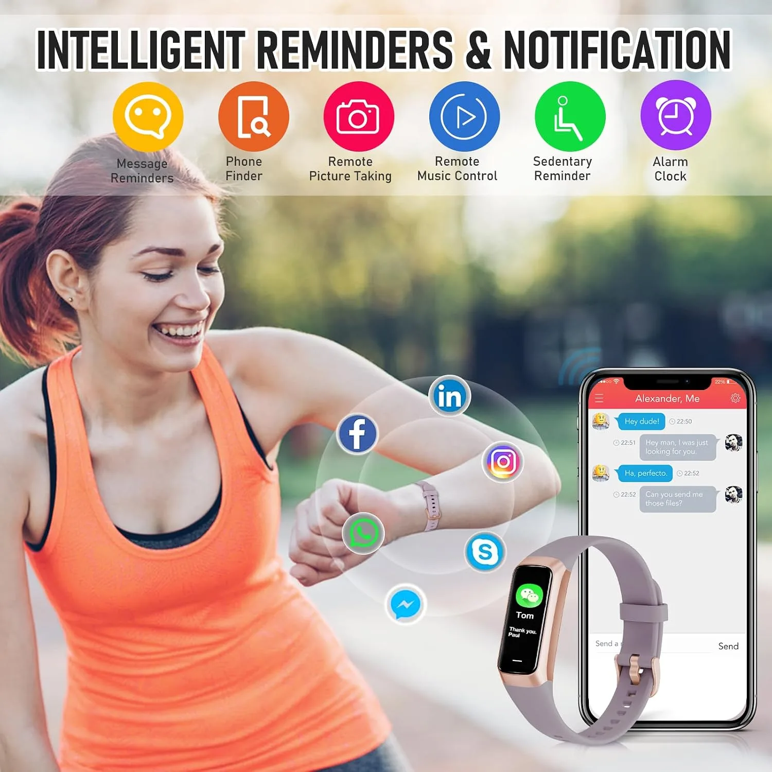 Fitness Tracker with 24/7 Heart Rate, Activity Trackers with Blood Pressure Sleep Monitor, 1.10" AMOLED Screen Step Tracker, Waterproof Step Counter, Health Smart Watch Pedometer for Women Men