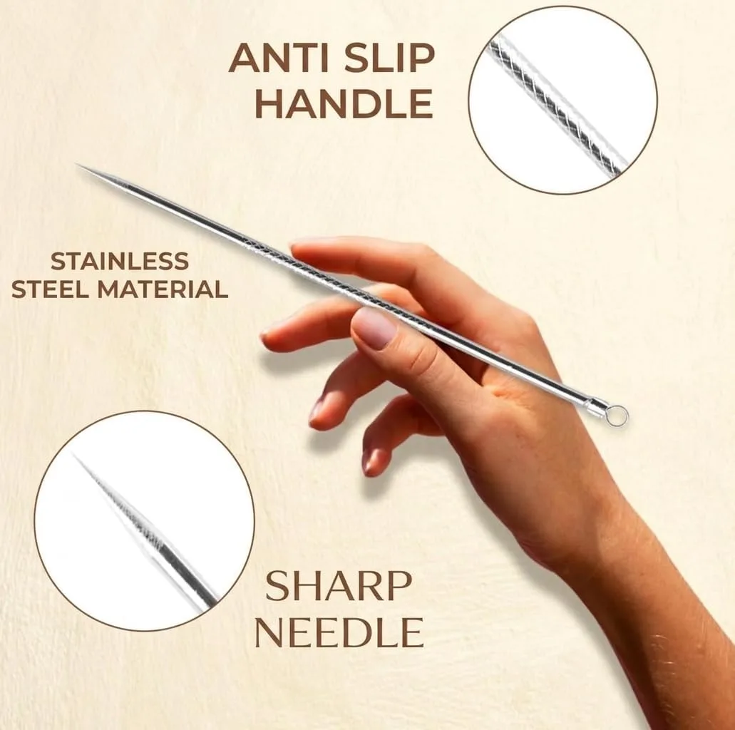 2 Pcs Pimple Popper Tool Blackhead Remover, Comedone Extractor for Acne