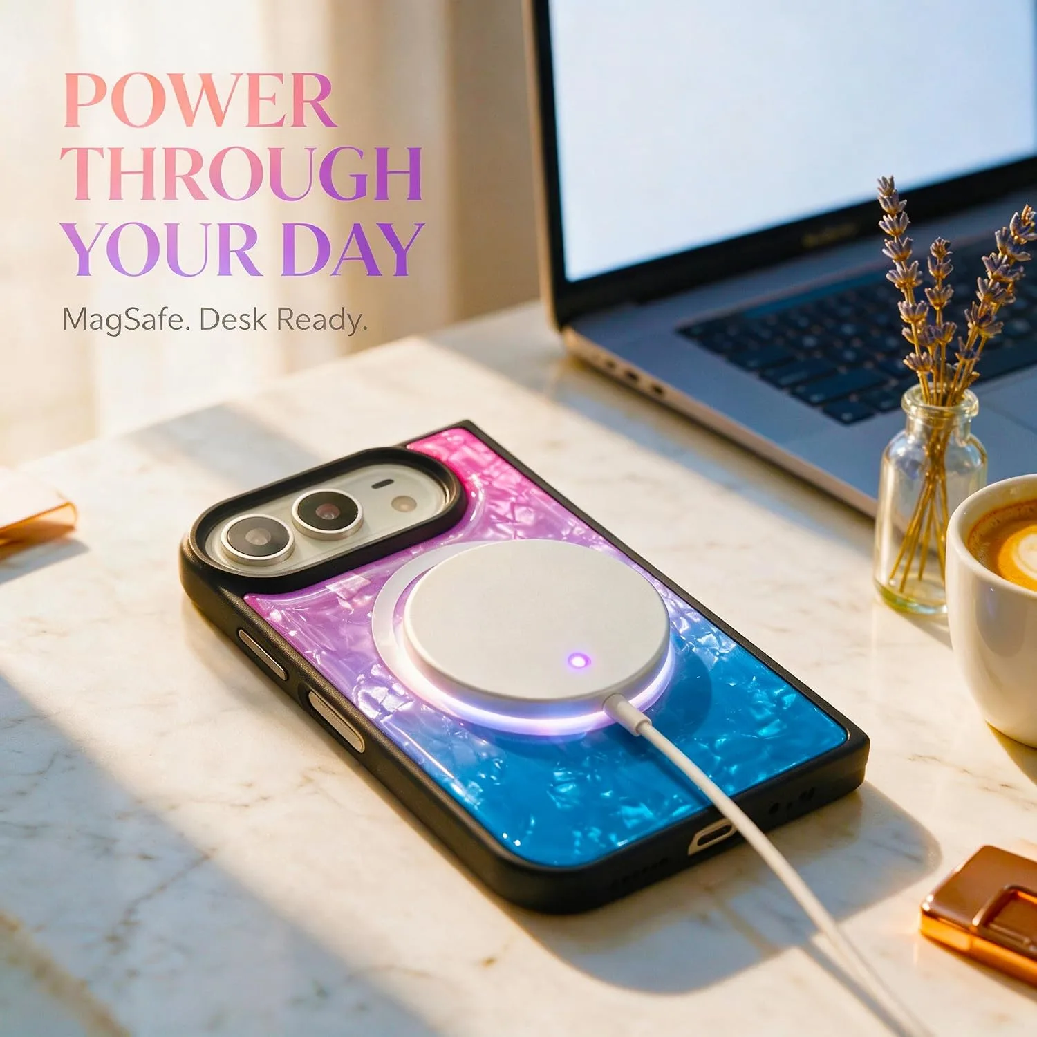 Losin for iPhone Duo Iridescent Purple Blue Shell Case