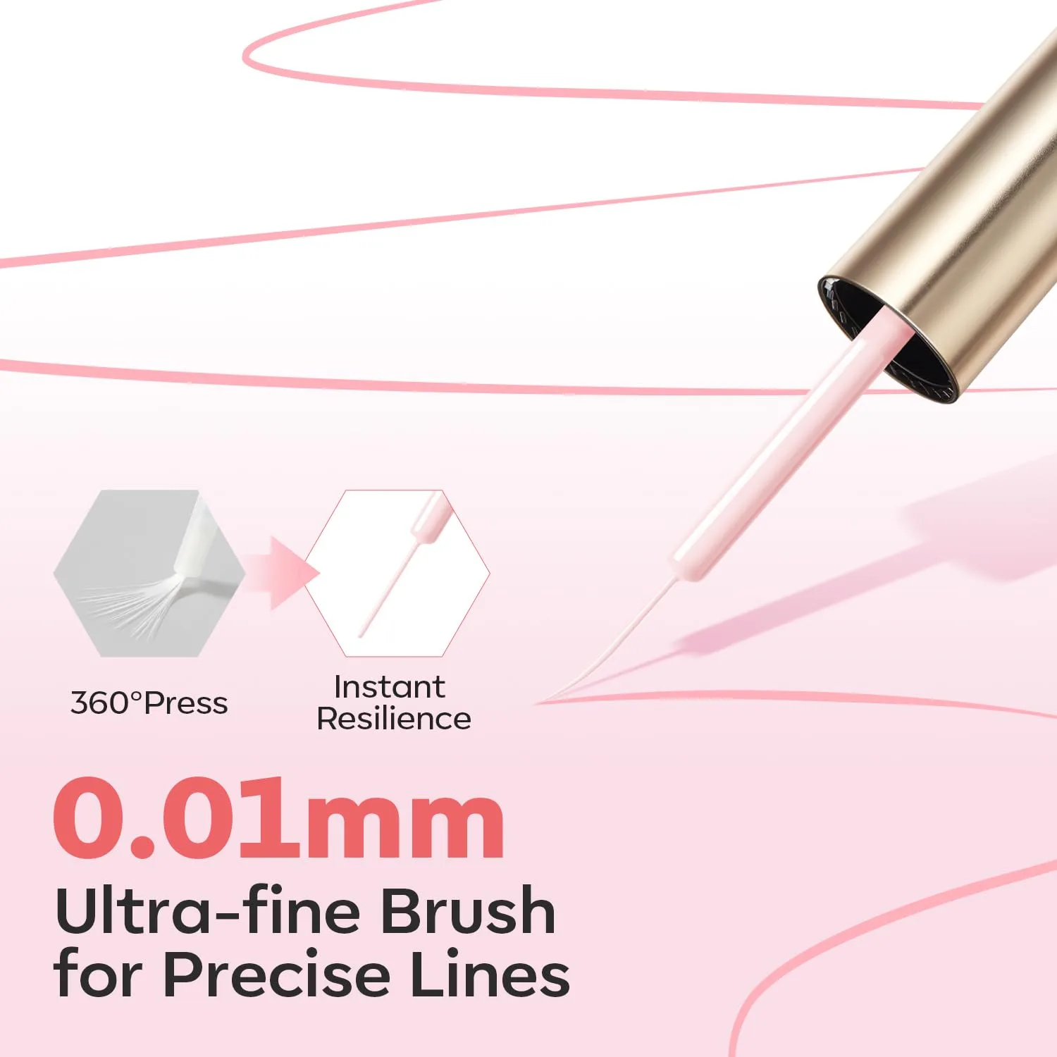 modelones Pink French Tip Liner Gel Polish 15ml Built-in Fine Brush
