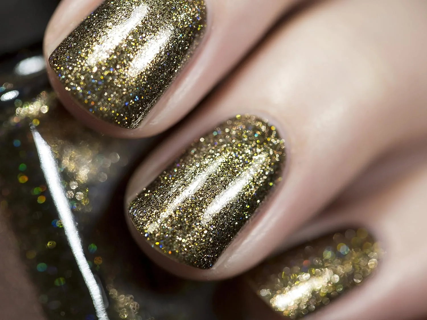 ILNP Caesar - Deep Olive Holographic Metallic Nail Polish