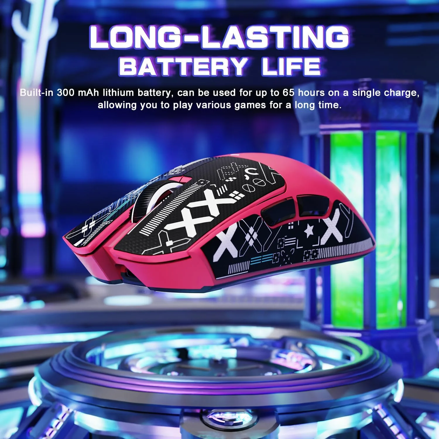 ATTACK SHARK X11 SE Ultra-Light Wireless Gaming Mouse, Berry Red&Sticker