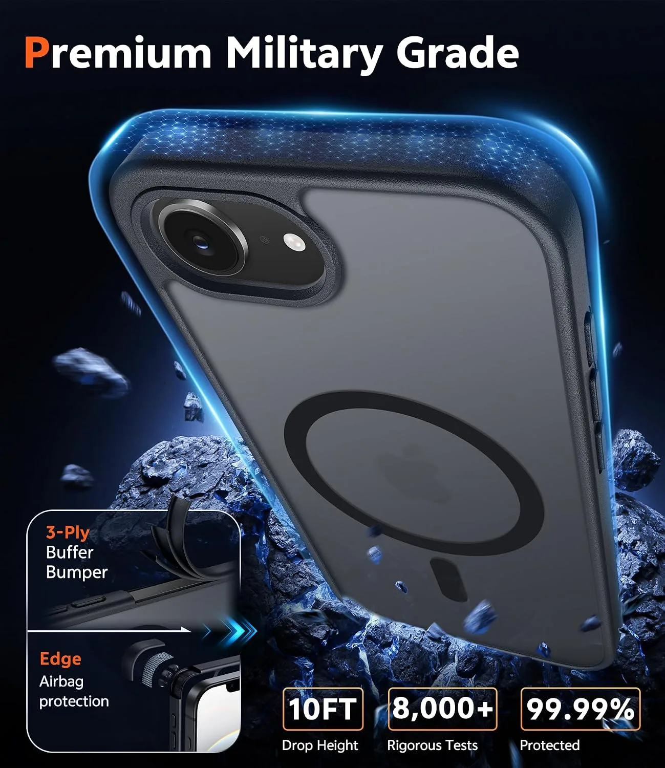 FNTCASE for iPhone 17e/16e Case Compatible with Magsafe Matte Phonecase