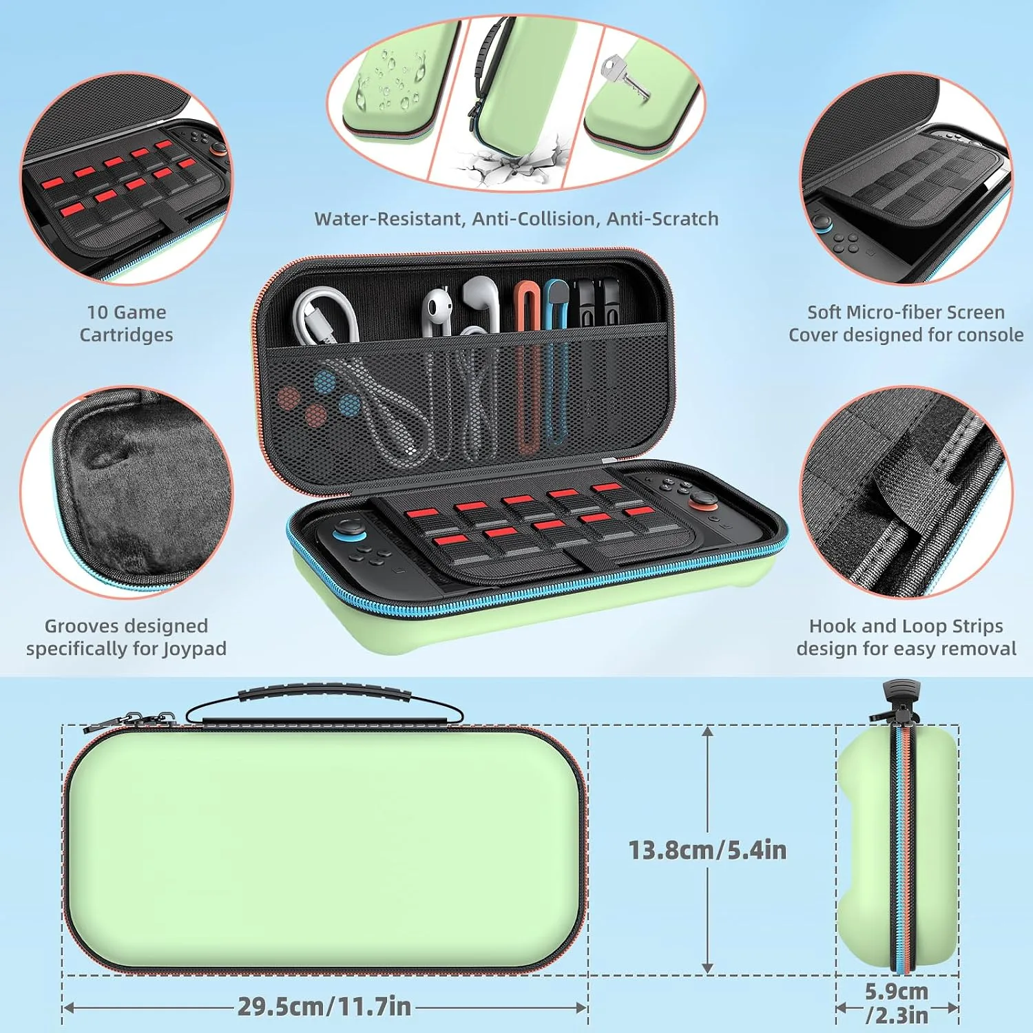 Switch 2 Accessories, 20-in-1 Bundle Case for Nintendo Switch 2 (Green)