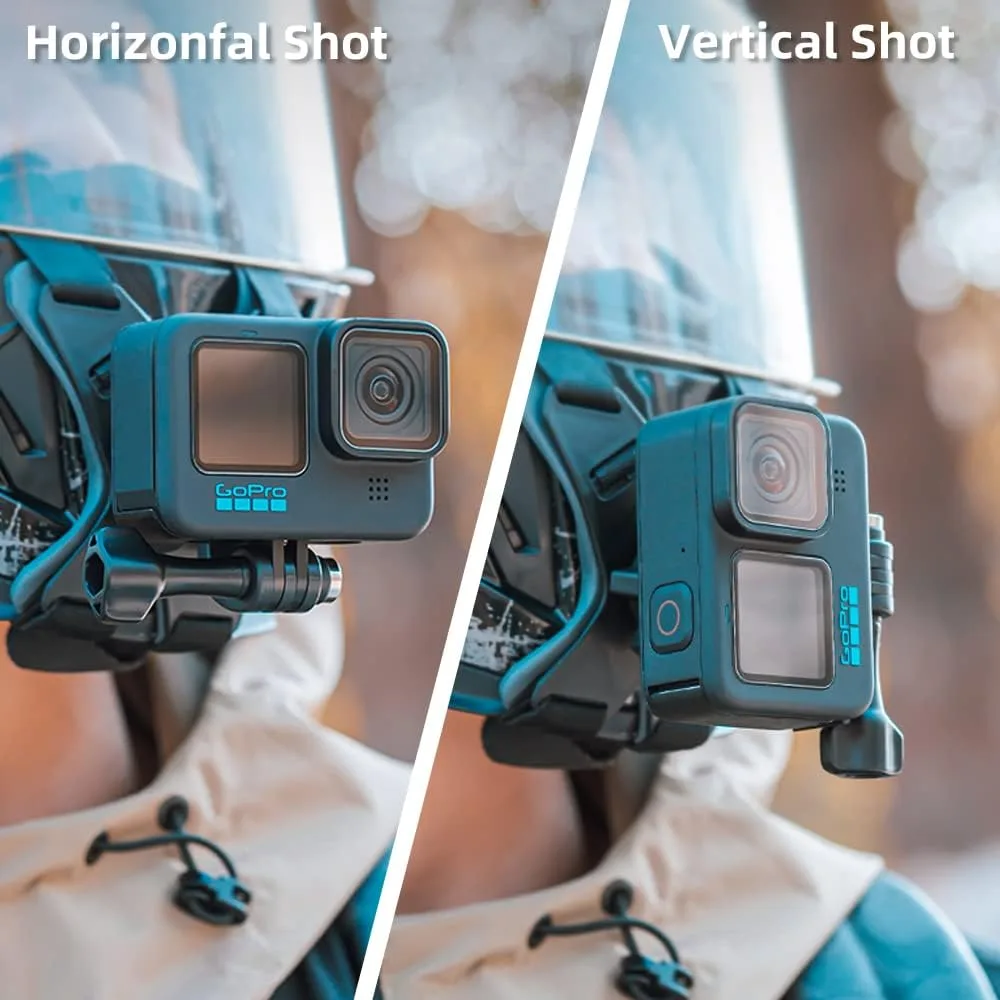 Motorcycle Helmet Chin Strap Mount Compatible with GoPro Hero 13,12,11,10, 9, 8, 7, (2018), 6 5,DJI Osmo Action 6/5 pro/4/3, AKASO, SJCAM and Most Action Cameras