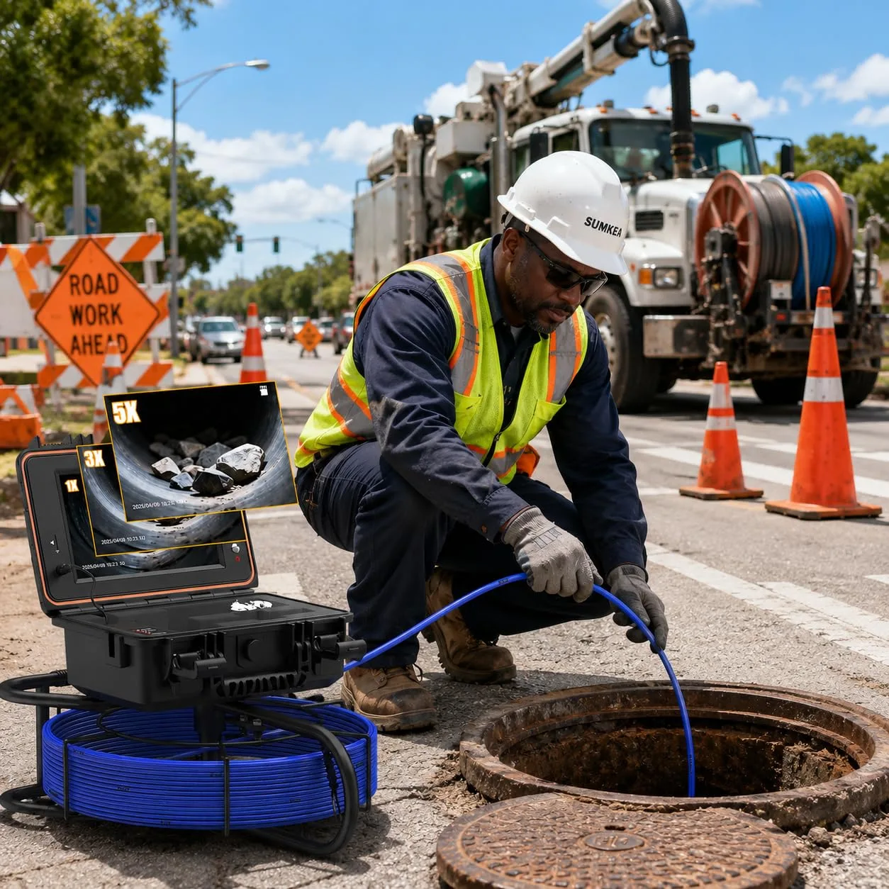Sewer Camera, 165ft Drain Inspection Borescopes Snake for Homeowner