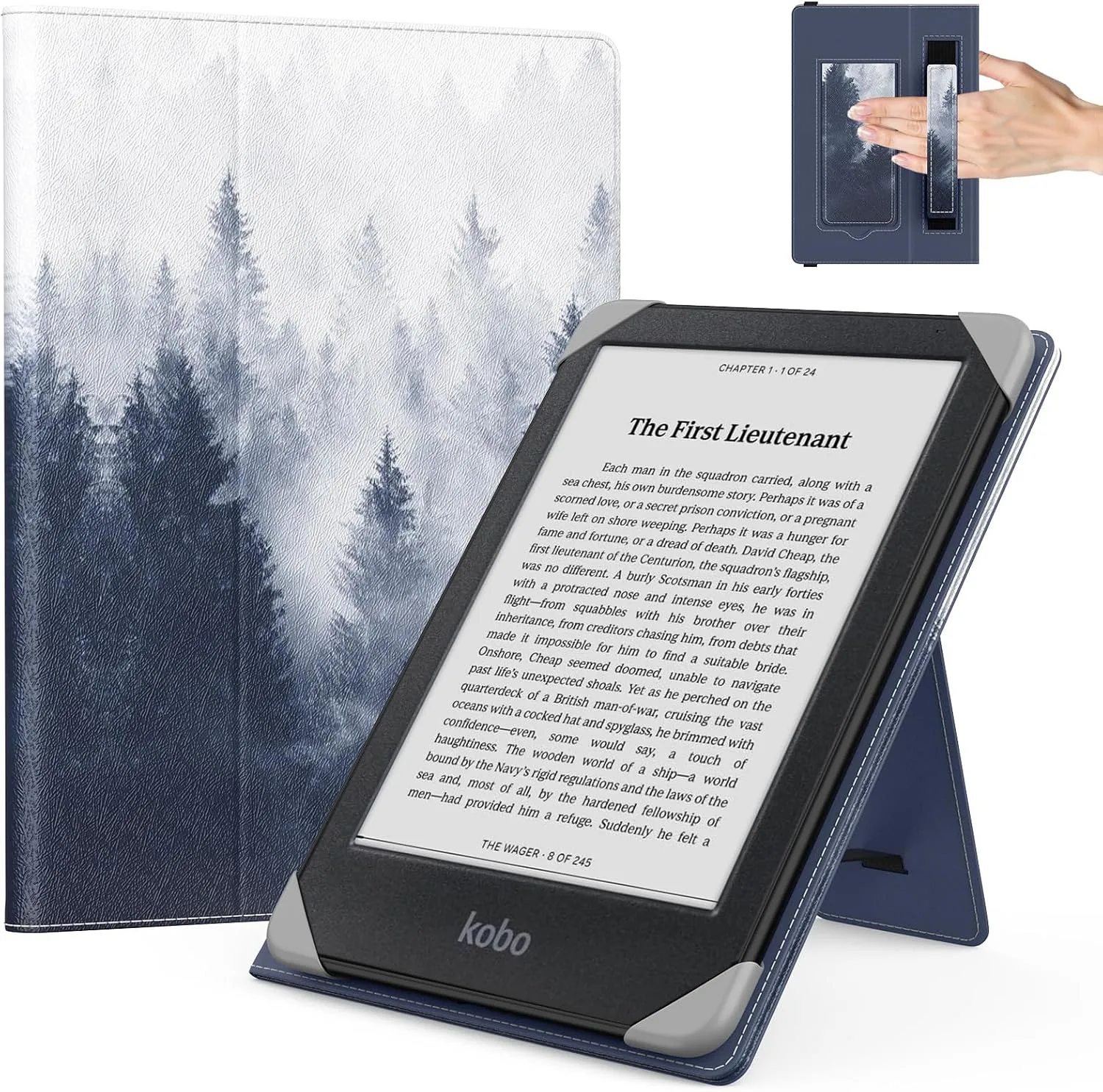 MoKo Universal Case for 6.8,7 Inch eReaders&Tablets, Gray Forest