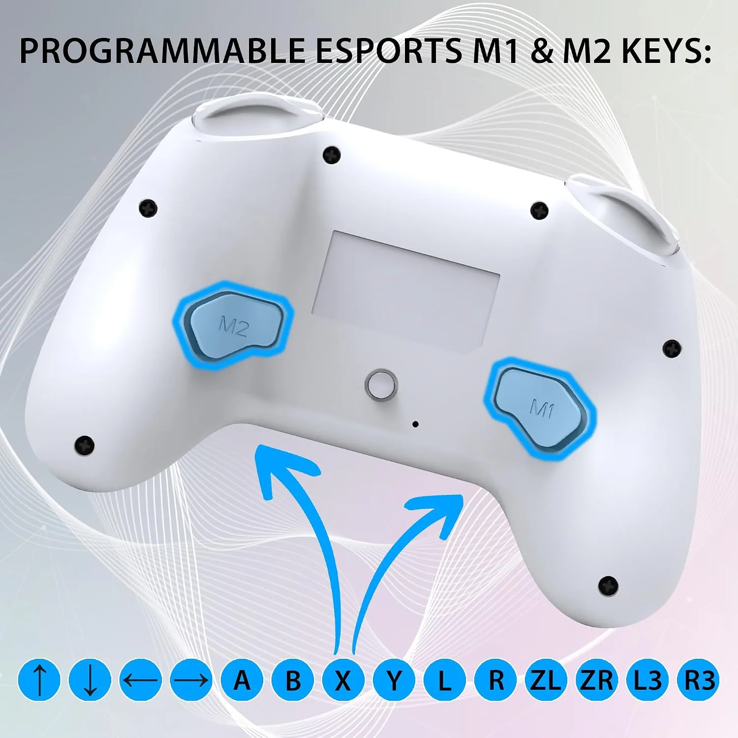 SUBSONIC Switch and Switch 2 Wireless Controller - LED Pro controller White