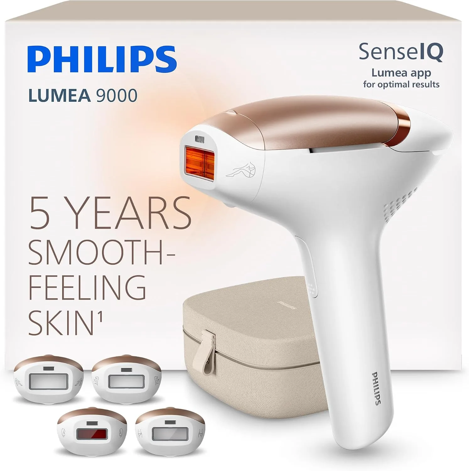 Philips Lumea 9000 IPL Hair Removal Device for Long-Lasting Smooth Skin