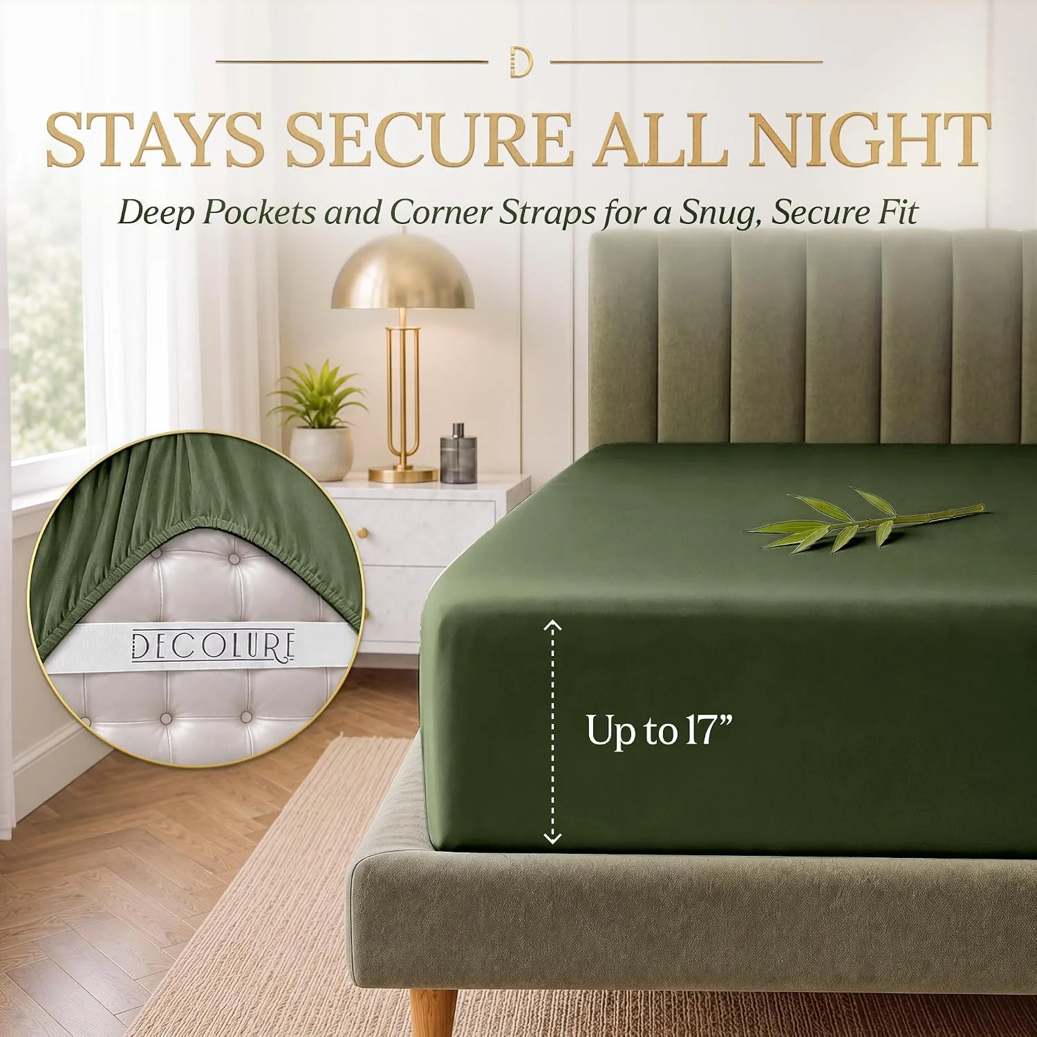 DECOLURE 100% Viscose from Bamboo Sheets Twin Size | 4 Pc Cooling Bed Set