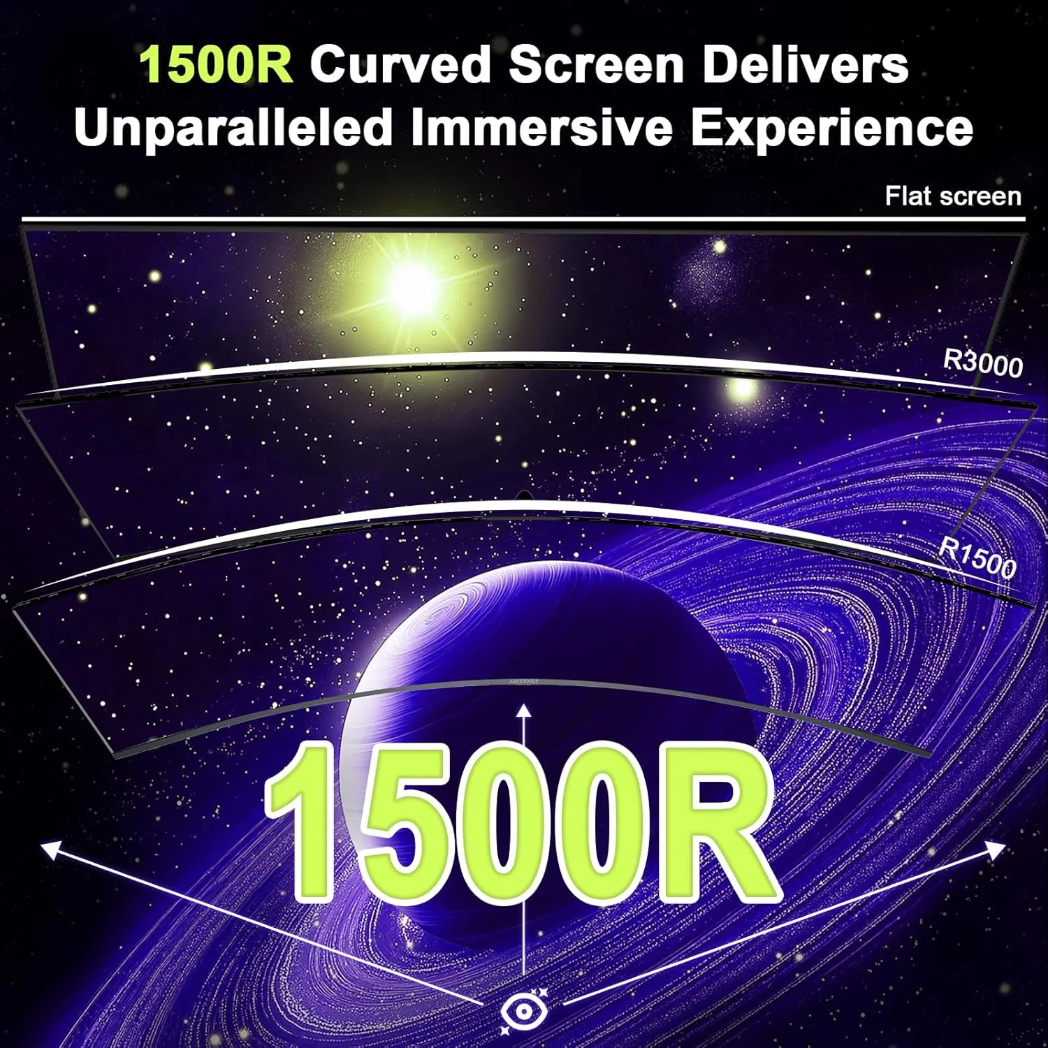 Amzfast 49 Inch Curved Monitor 120Hz DQHD (5120x1440) Ultrawide Gaming Monitor, 120% sRGB, 1500R, 1ms MPRT, HDR, Adaptive Sync, PIP/PBP, Height Adjustable, HDMI 2.0/DP 1.4, VESA 75x75, AMZG49C7U
