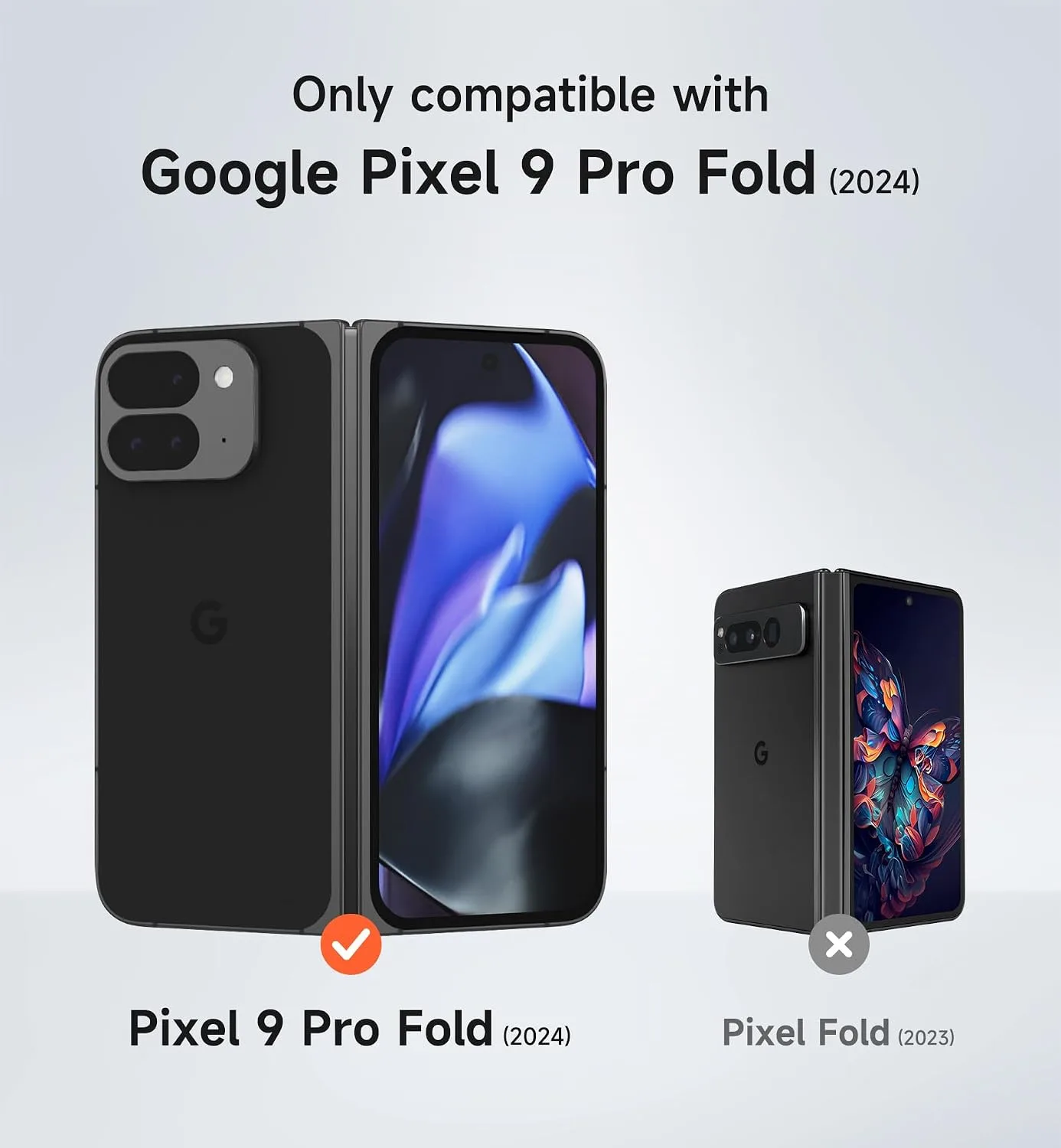 SURITCH for Google Pixel 9 Pro Fold Case, Built-in Kickstand, Screen Protector, Hinge Protection, Phone Case for Pixel 9 Pro Fold (2024), Dark Blue