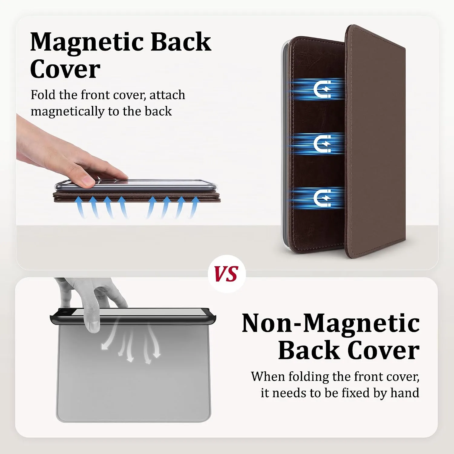 Magnetic Book Cover Case for 7'' Kindle Paperwhite & Colorsoft
