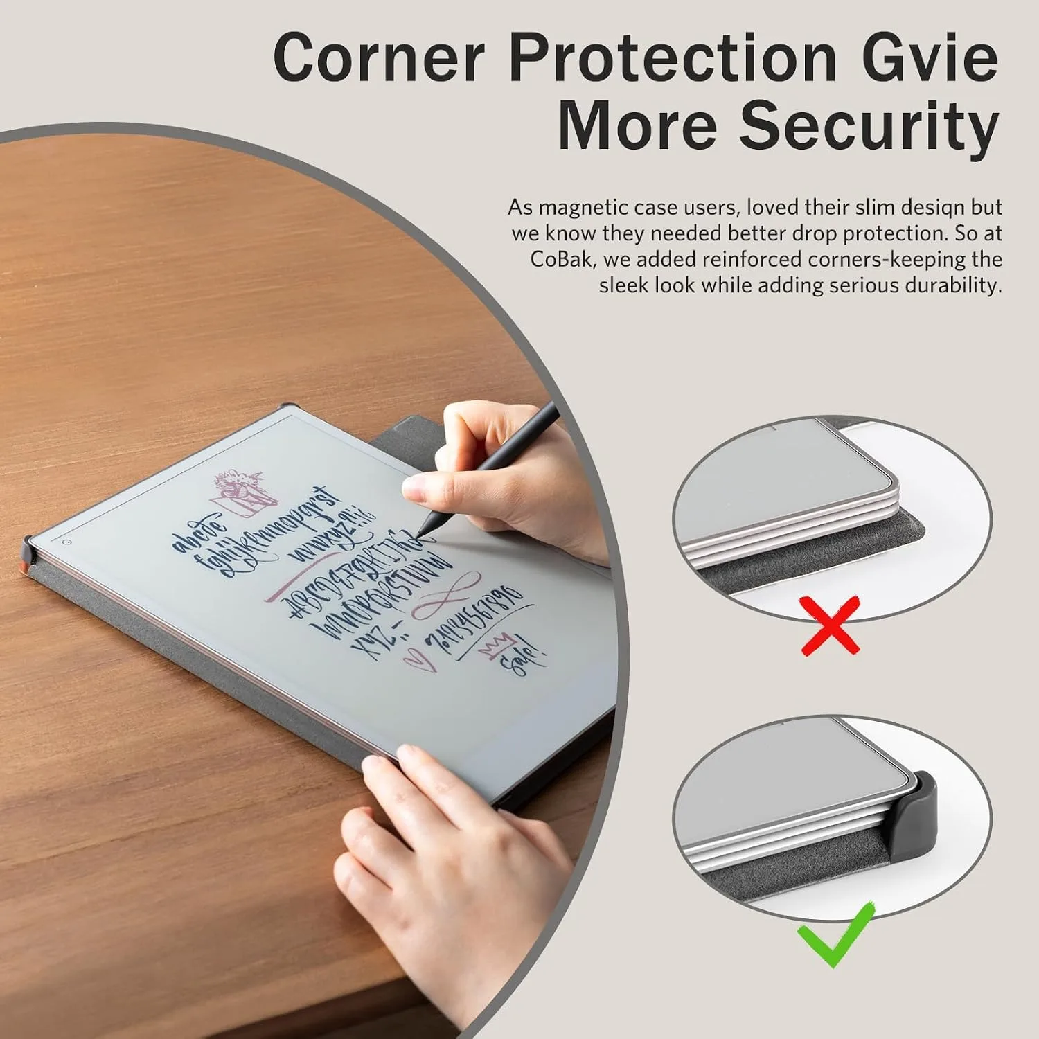 CoBak Premium Magnetic Case for Remarkable Paper Pro 2024 Released 11.8 inch, PU Leather Smart Auto Sleep/Wake Book Folio Cover with Corner Protection and Pen Holder Strap, Gray