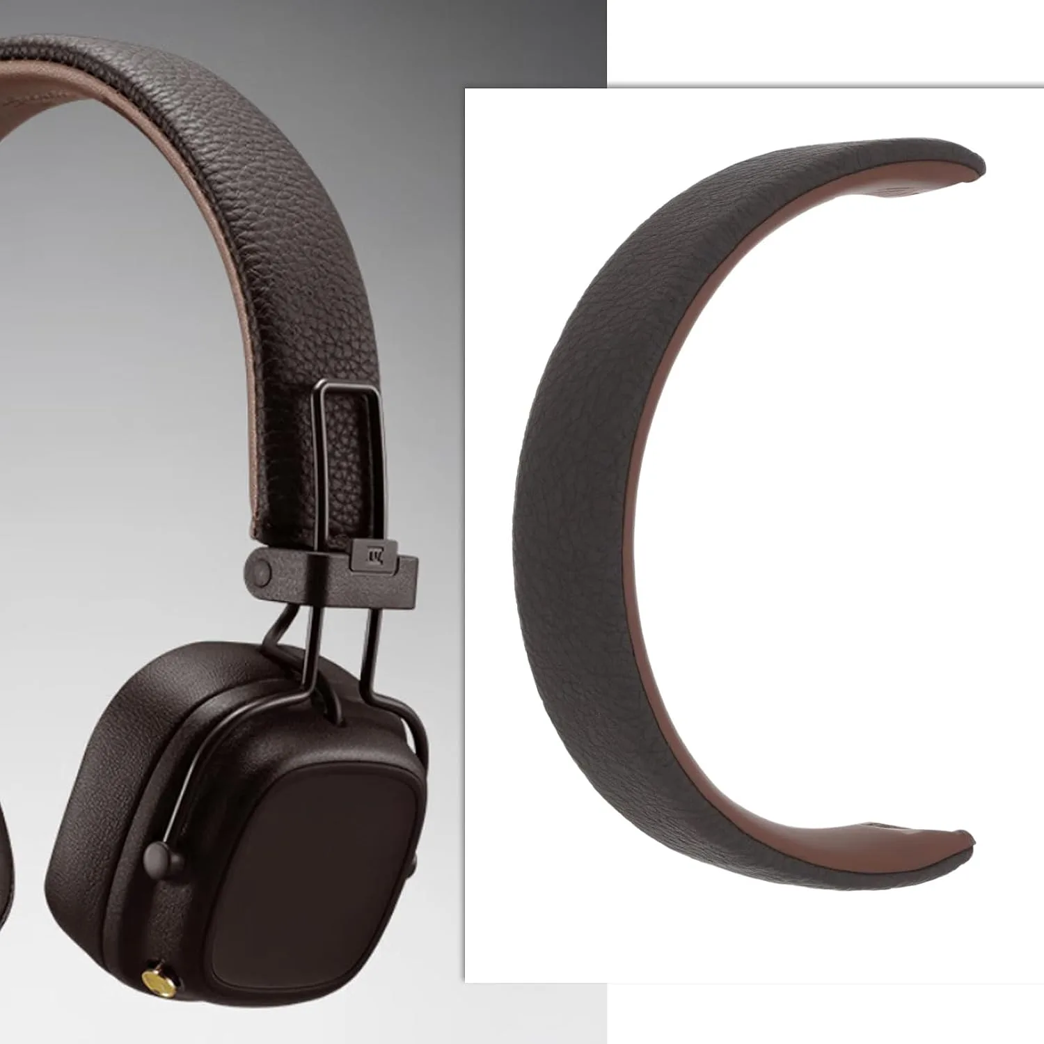 1pc Headphones Headband Cushion Replacement Part Protein Leather Replacement Headband Compatible with Marshall Major 3 Headphones Brown