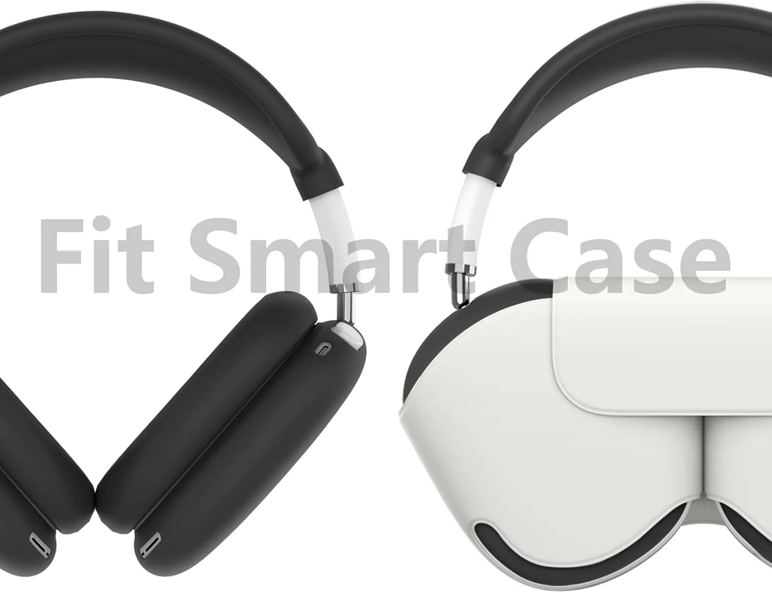 4 in 1 Silicone Case Cover for AirPods Max 2/ AirPods Max Headphones, Black