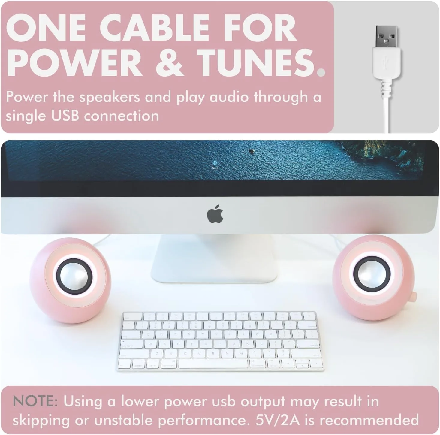 X9 Performance Computer Speakers for Desktop PC with RGB Lighting, Bluetooth, USB, and AUX - Triple Mode Connection, Dual 2.25" Drivers for Work and Play, Bluetooth Desktop Speakers for PC - Pink