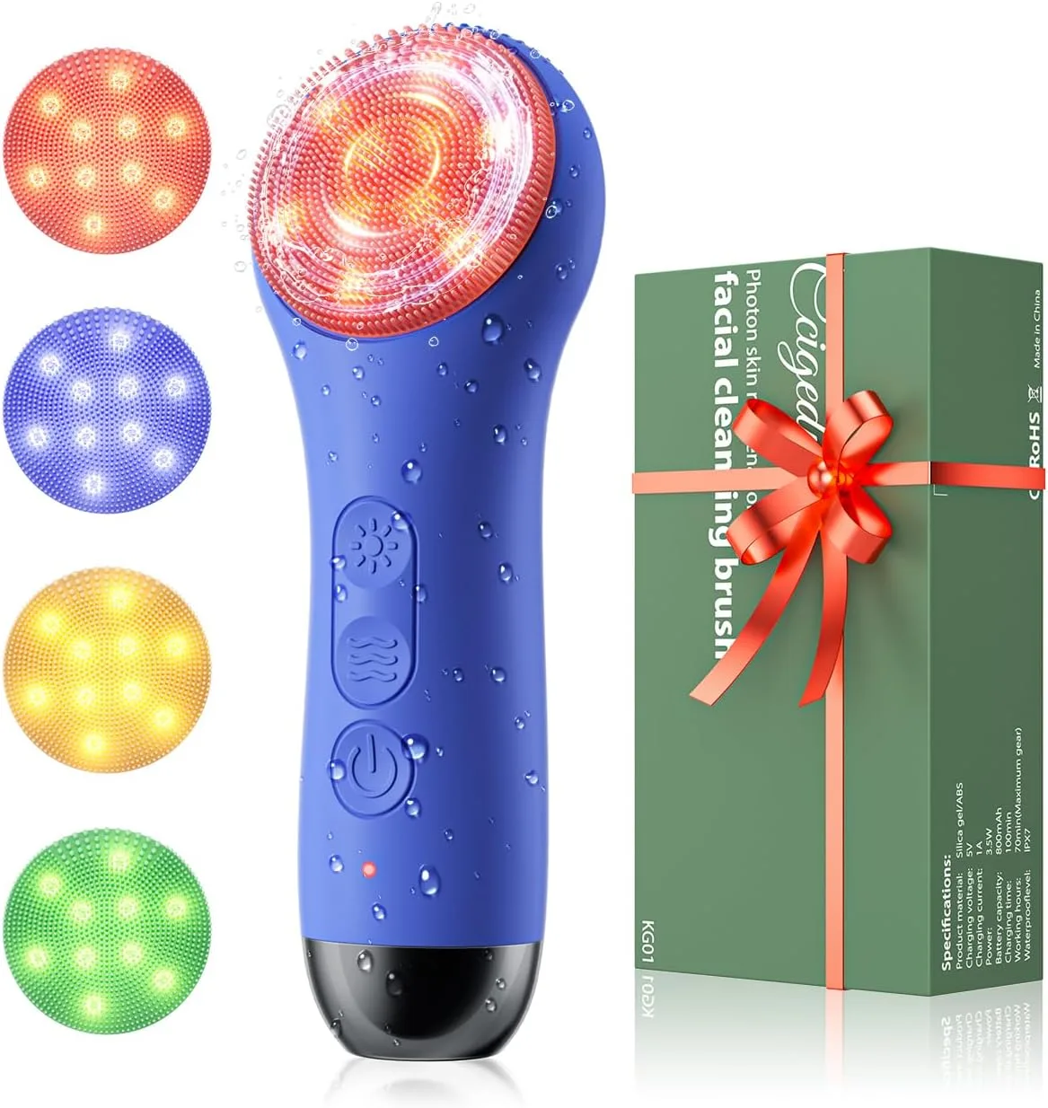 Ccigedy Face Scrubber, Electric Facial Cleansing Brush (Royal Blue) Gifts