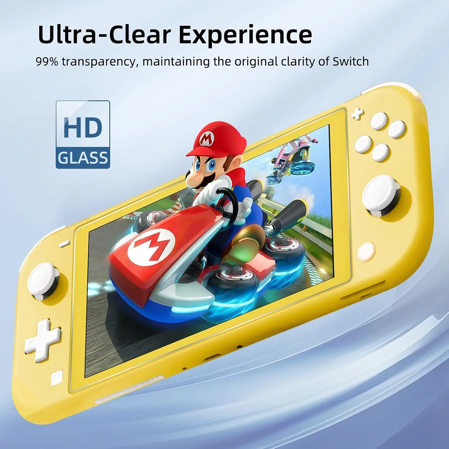 2-Pack Tempered Glass Screen Protector for Switch Lite Model 2019 [5.5 Inch]，HD Clear, Anti Scratch, Bubble Free, Easy Installation, 9H Hardness, Ultra Thin