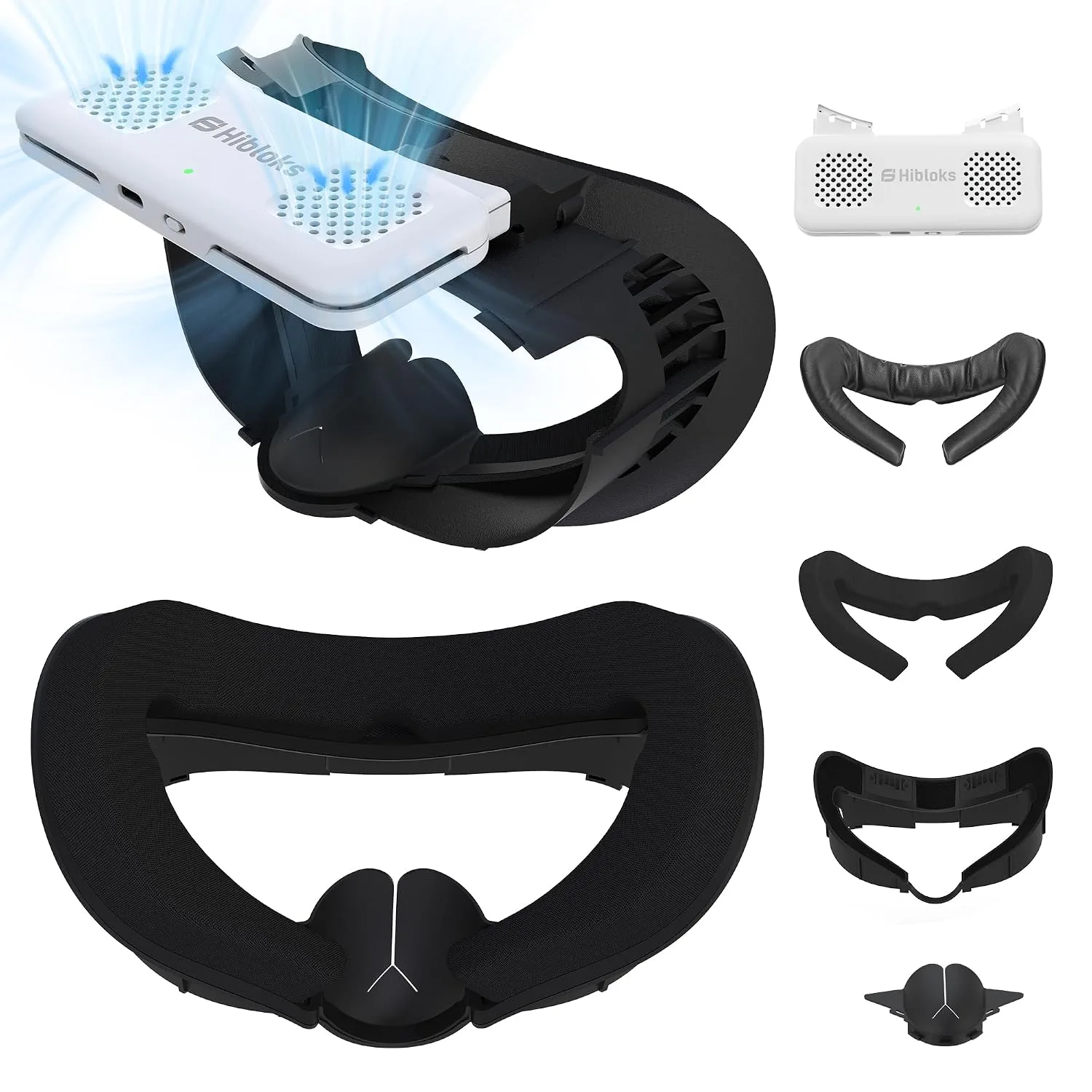 HiBloks Face Cover Pad with Cooling Fan for Meta Quest 3 Accessories