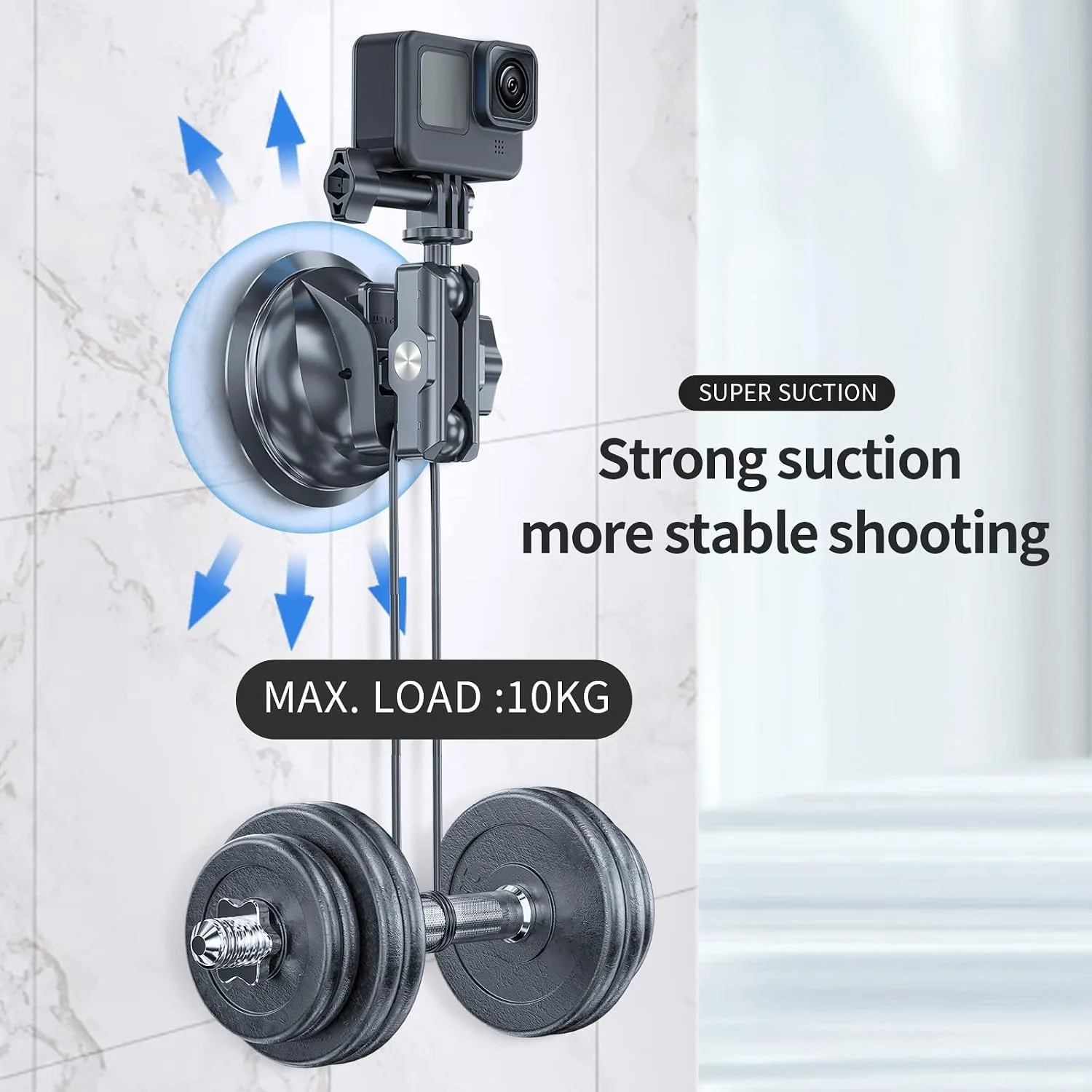 TELESIN Suction Cup Car Mount with Phone Holder, Windshield Window Dashboard Boats Vehicle Attach for DJI Osmo Pocket 4/3 Action 6/5/4 GoPro Mission 1 PRO Hero 13 Insta360 Luna Ultra Xtra Camera Mount
