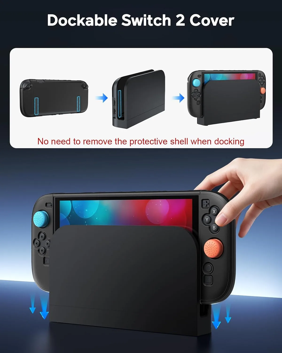 Switch 2 Cover Case&Screen Protector, FYOUNG Dockable Shell for Nintendo 2