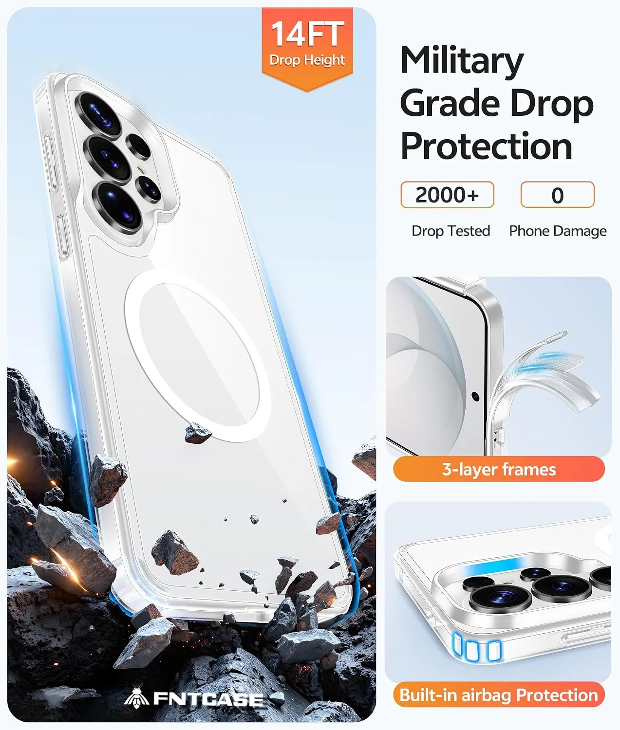 FNTCASE for Samsung Galaxy S26 Ultra Case Clear, Fit for Magsafe