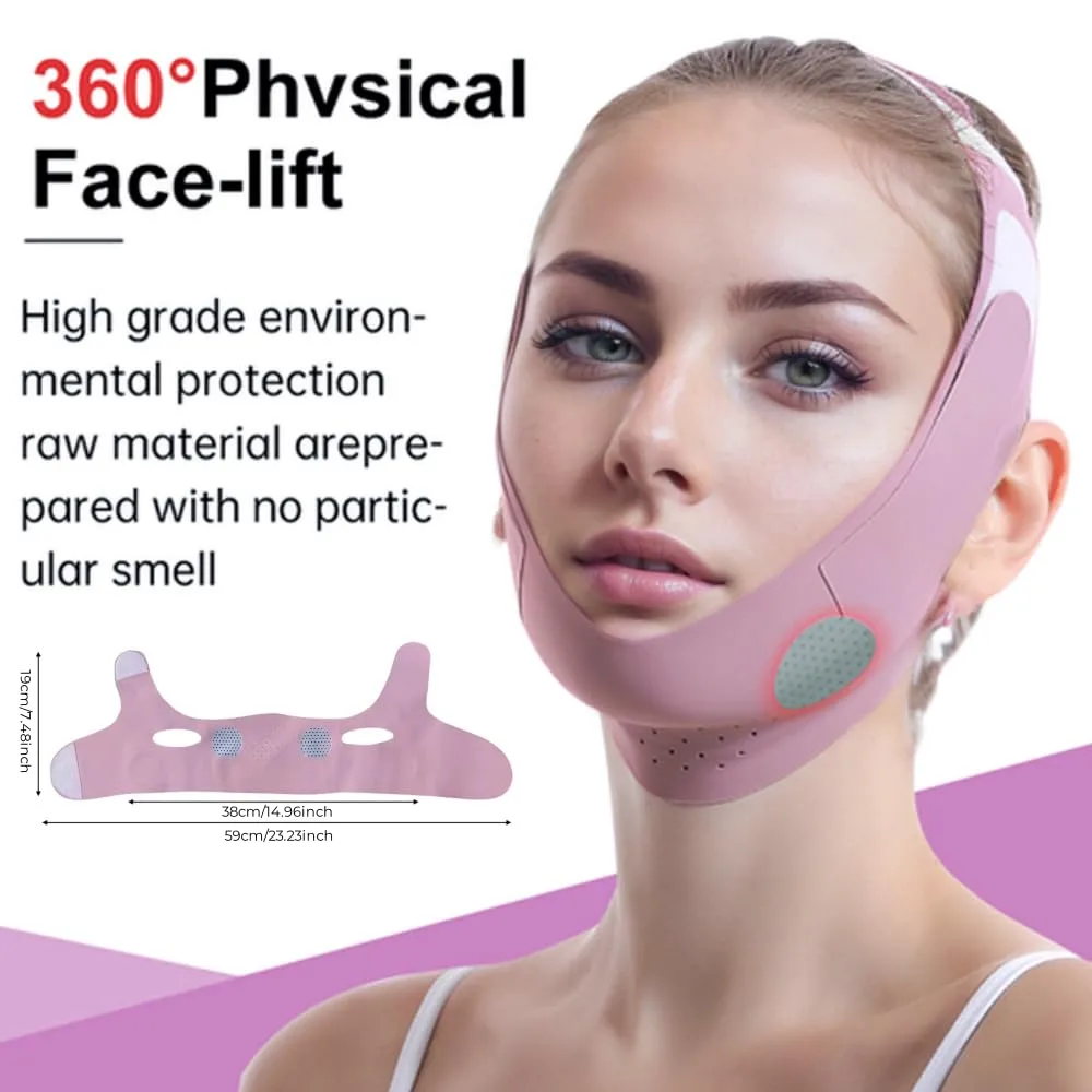 ROWMATE Graphene V-Line Mask Chin Up Mask V Shaped Face Mask Chin Strap for Sleeping,Jawline Shaper,Lilac,Medium