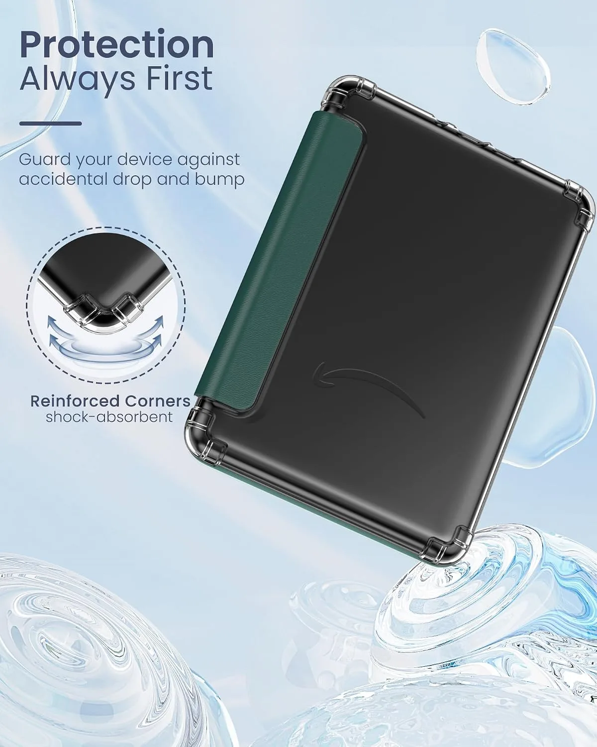 MoKo Case for Kindle Paperwhite 12th Gen & Colorsoft 2024, Midnight Green
