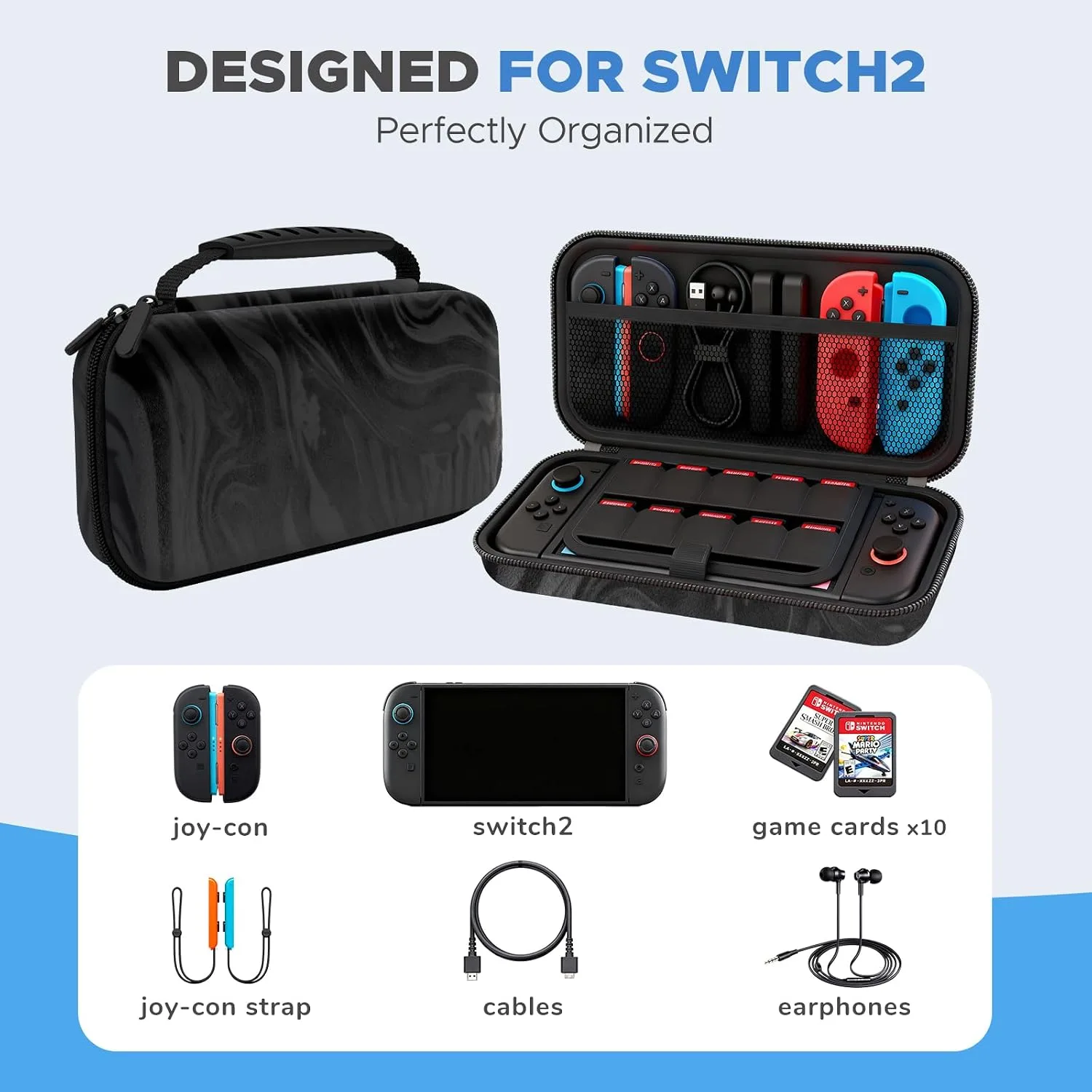 homicozy Carrying Case for Nintendo Switch 2 (2025),Holds 10 Cartridges