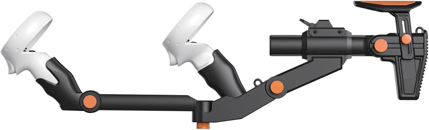 VR Gunstock for Meta Quest 2 Quest 3 Quest 3S Quest Pro – Adjustable FPS Gaming Controller Accessories with Quick Magnetic Attachment Cheek Pad for Immersive VR Gameplay (Black)