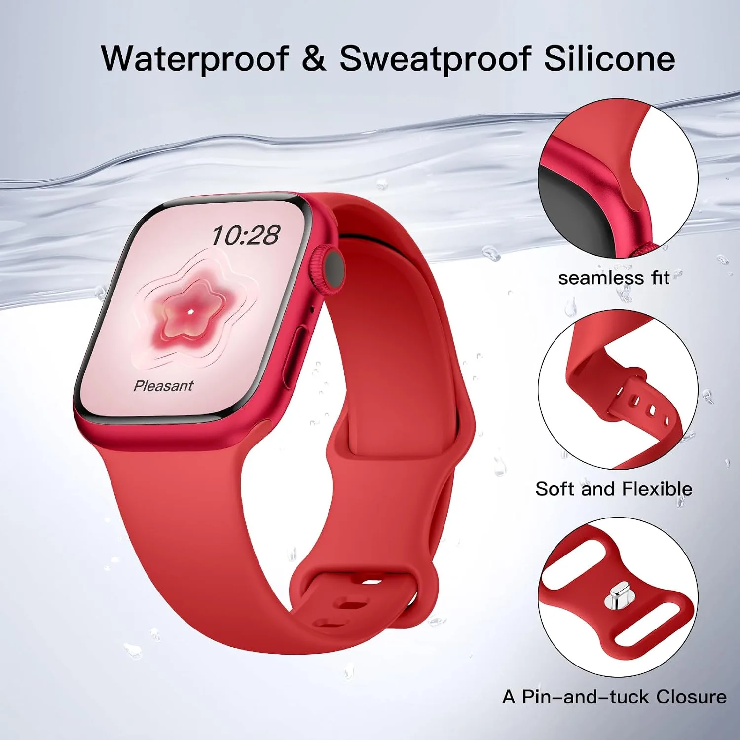 Sport Silicone Band Compatible with Apple Watch Bands for Women Men