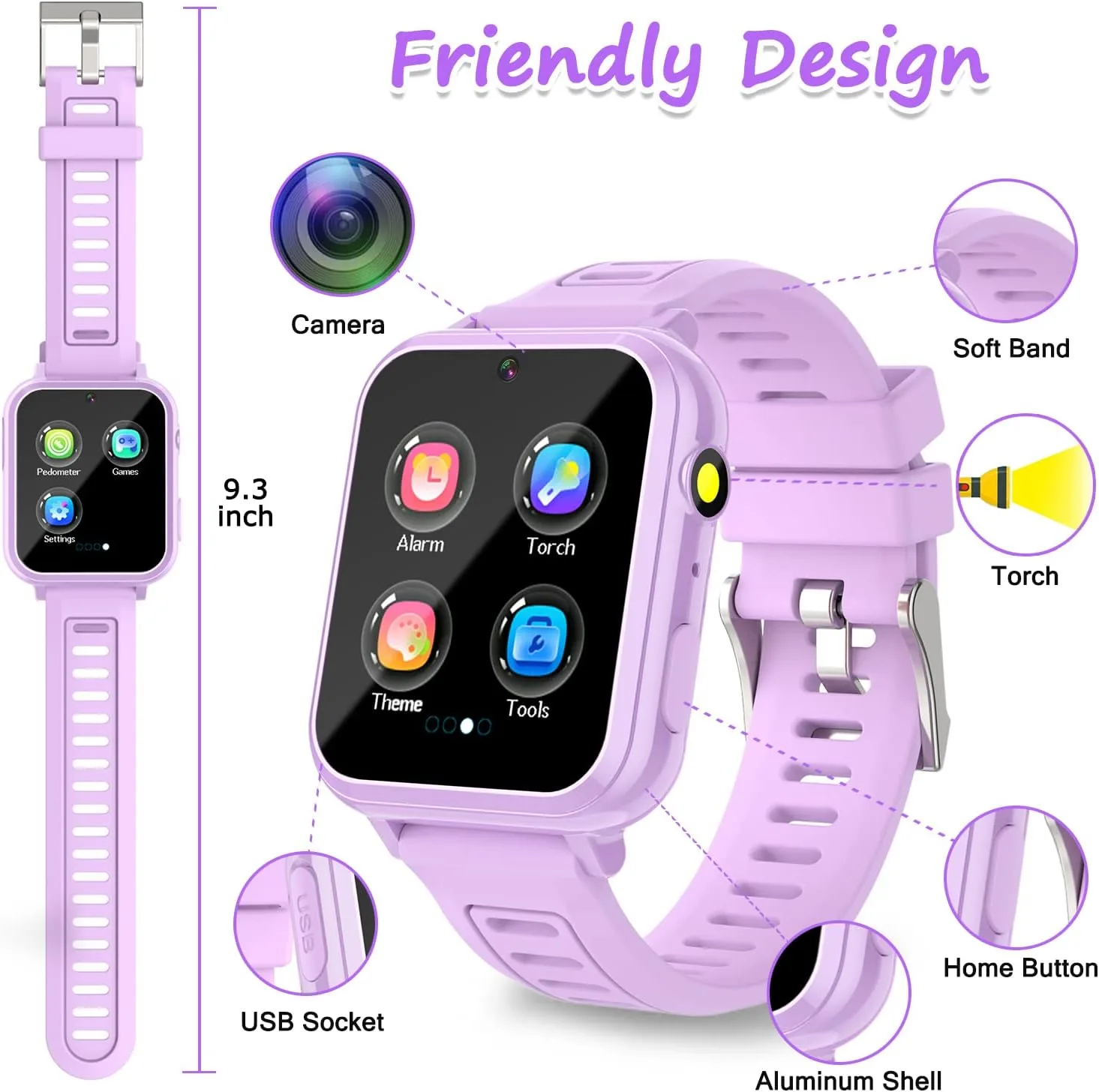 Wiszodet Kids Smart Watch Girls Gifts for Age 5-12 39 Puzzle Games