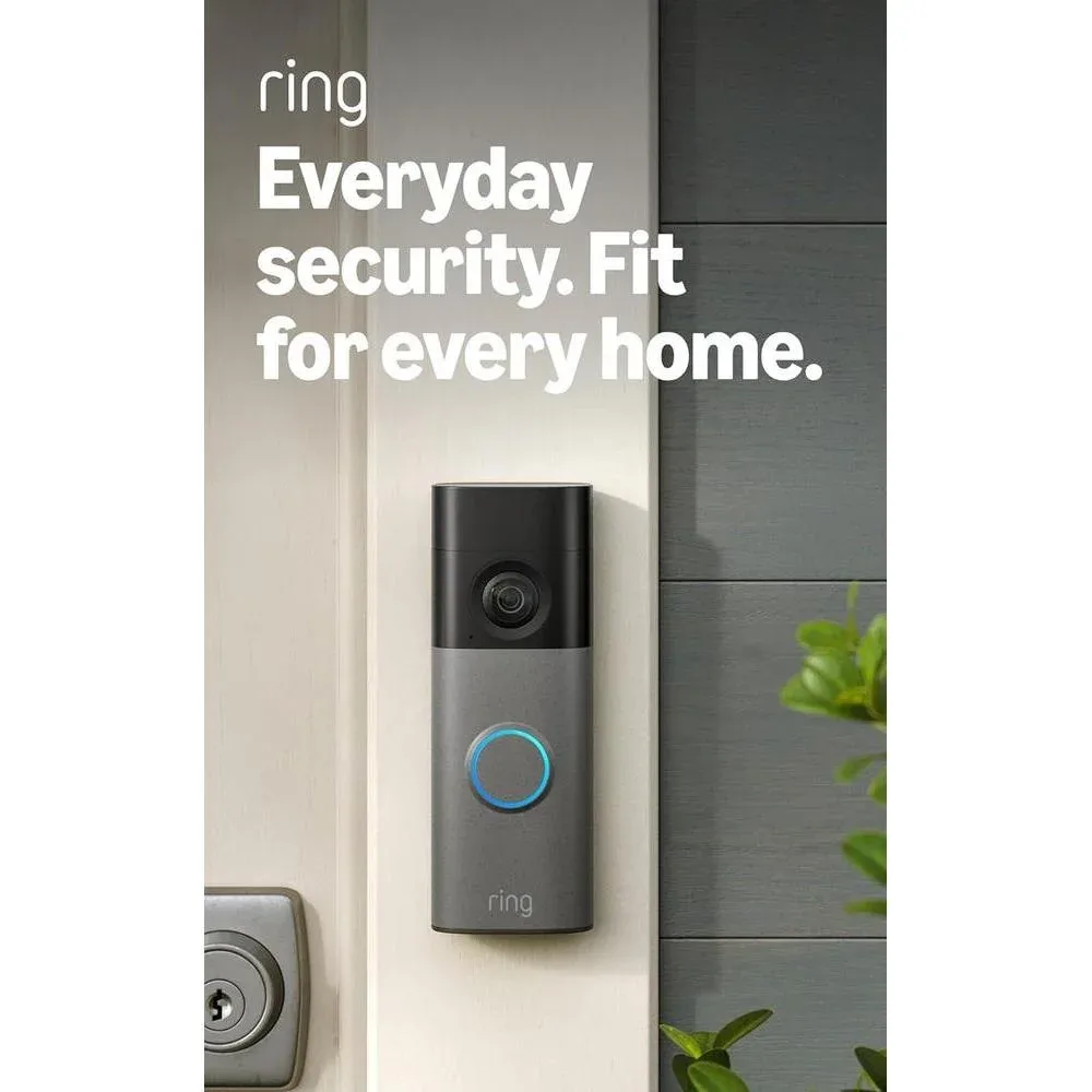 Timbre Ring Battery Doorbell 2K Gris Moteado