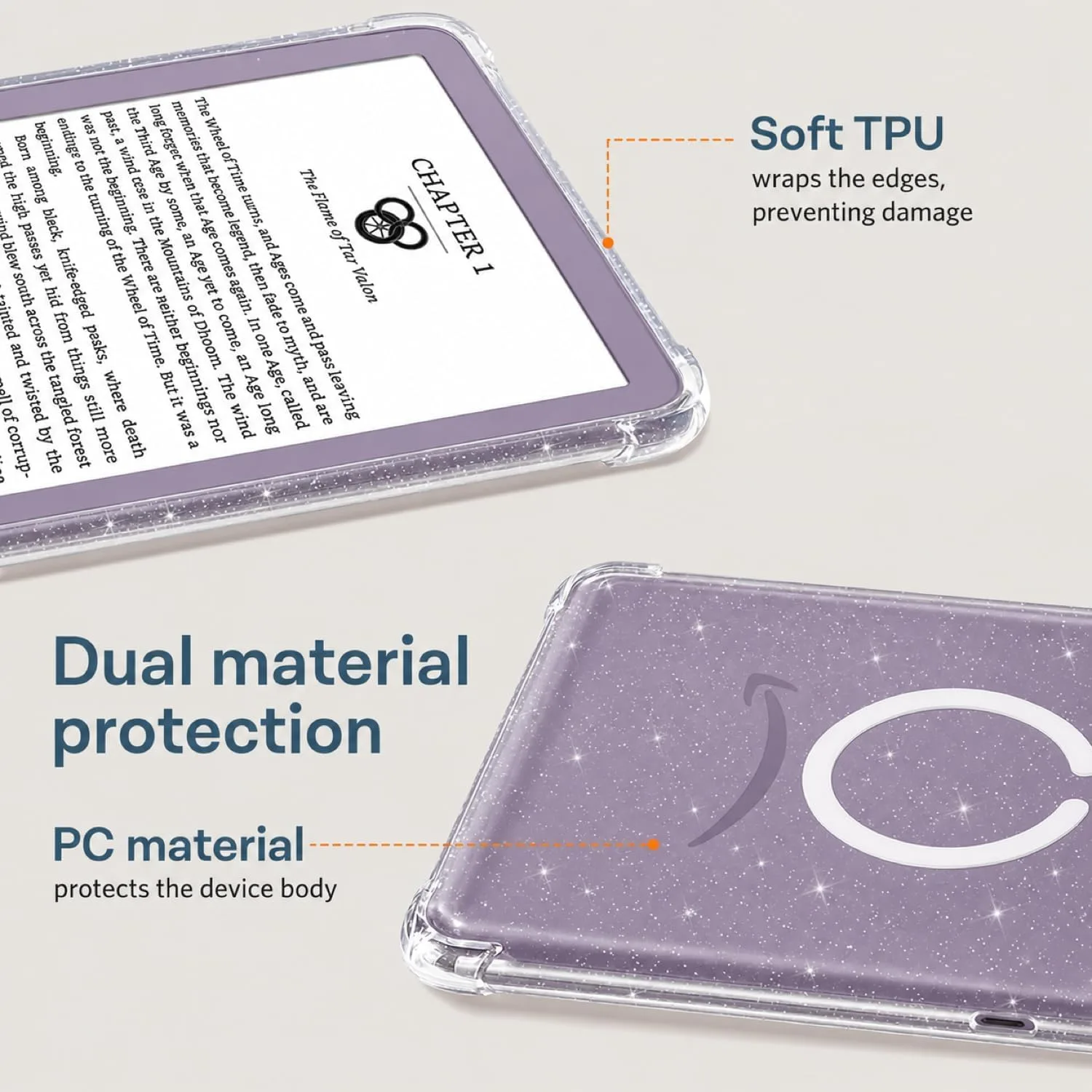 CoBak Magnetic Ring Clear Case for 6" Kindle Basic 12th Generation 2026