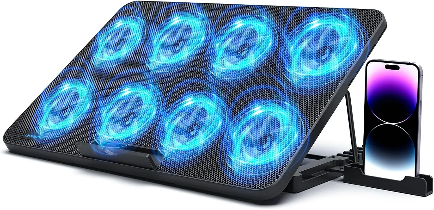 Base de enfriamiento para laptop Liangstar con 8 ventiladores silenciosos para laptops de 12 a 17 pulgadas