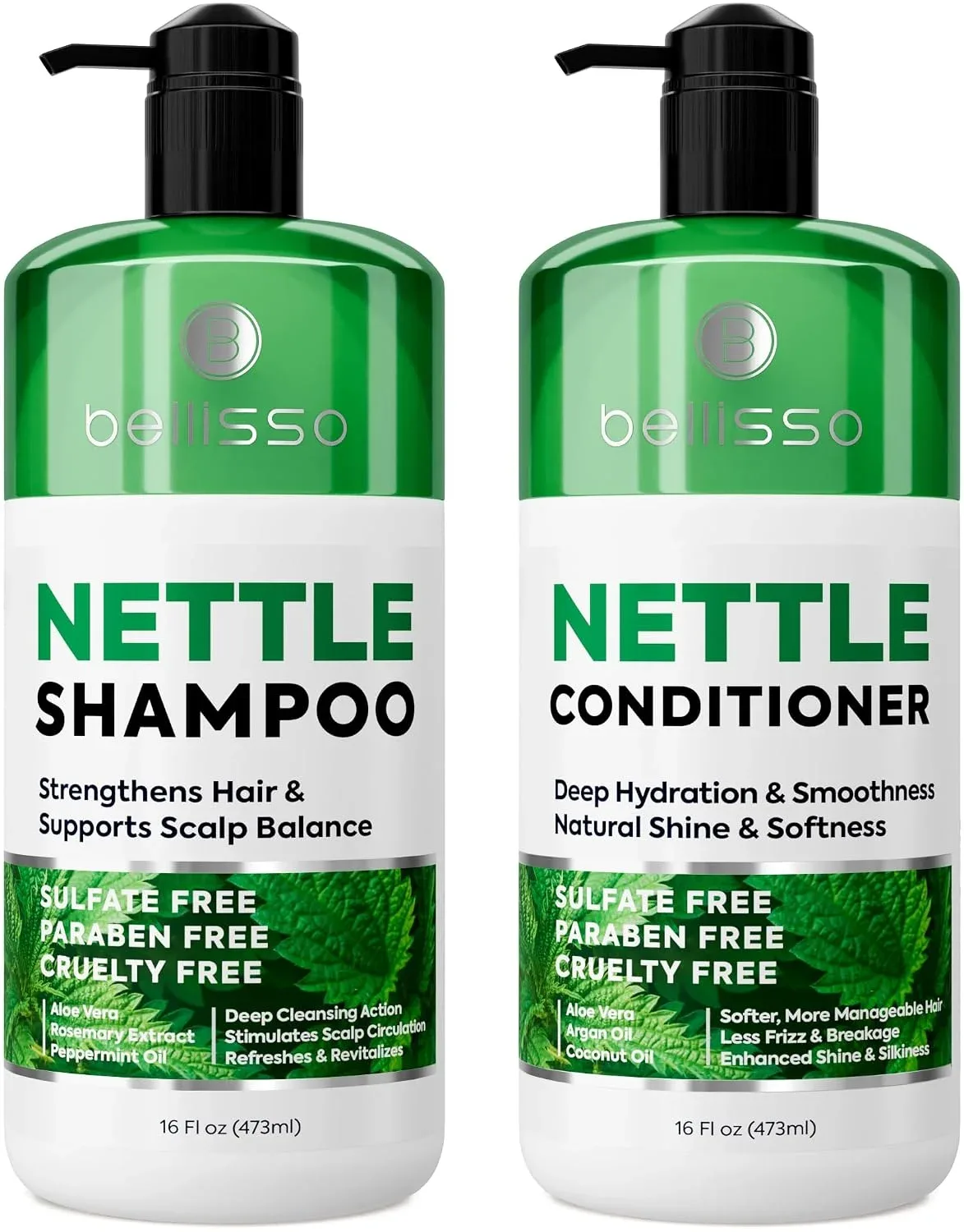 Set de Shampoo y Acondicionador Bellisso Ortiga Volumen 16 Fl Oz