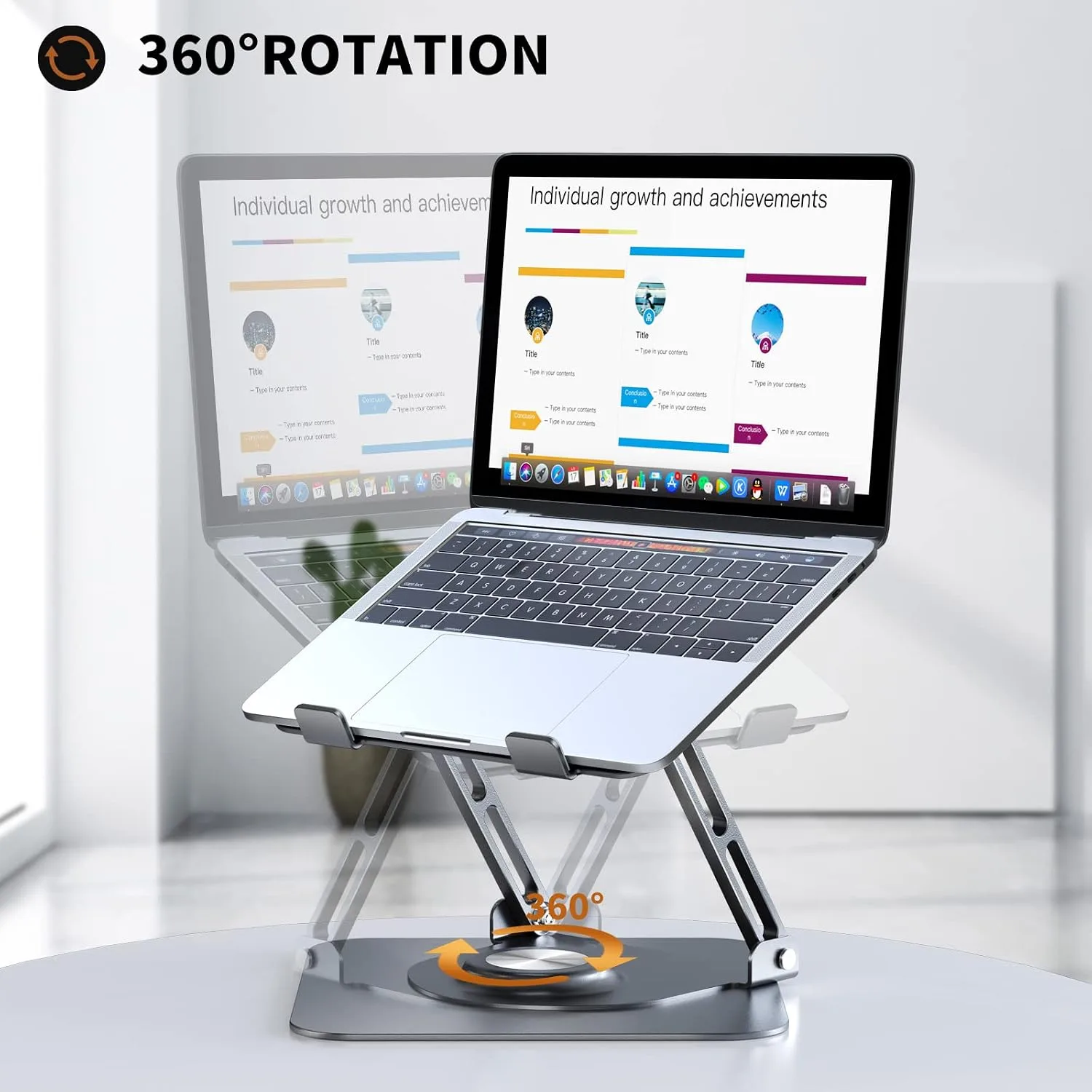 Laptop Stand for desk(360°Rotating),Aluminum laptop Riser for 10-16"Laptops