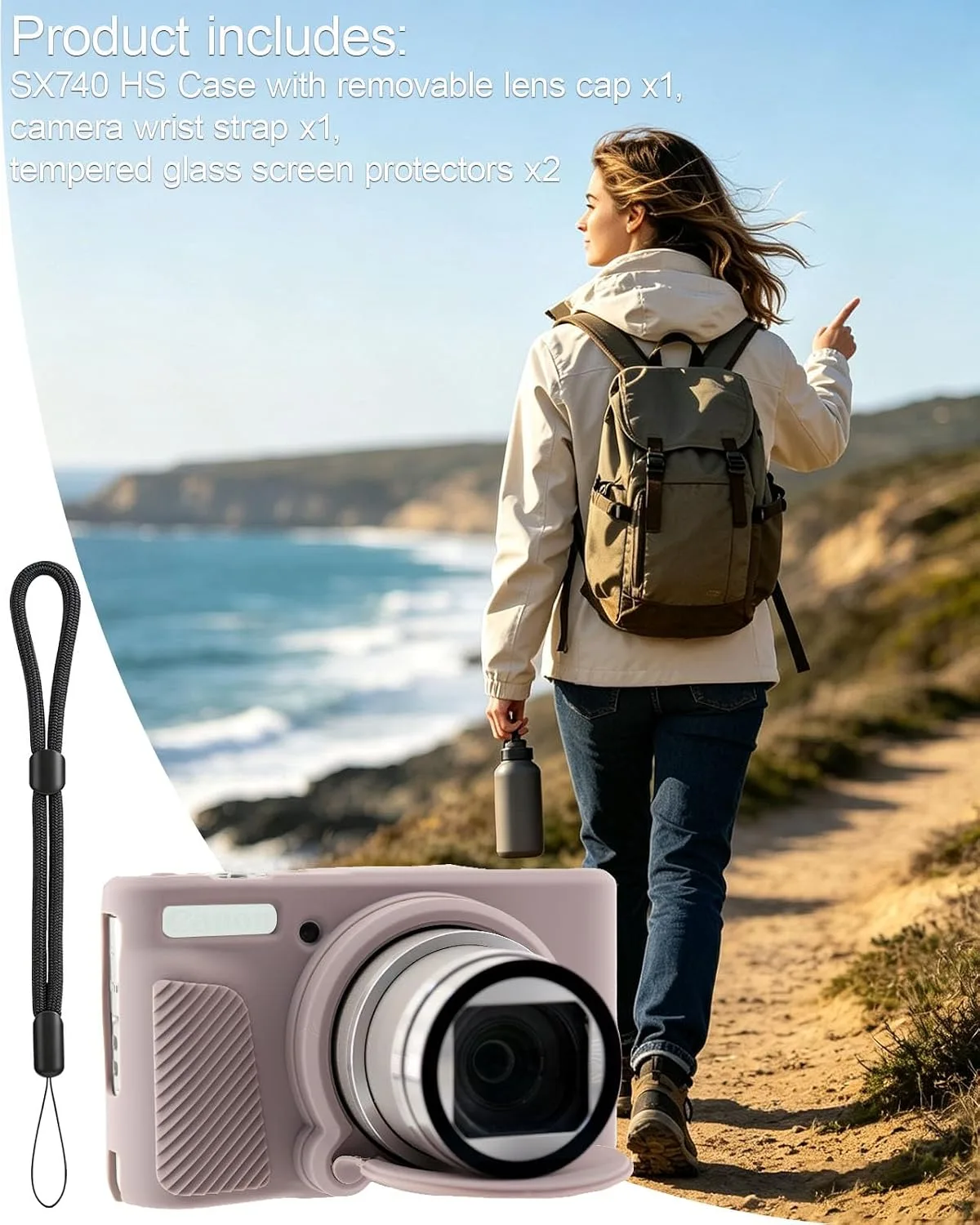 Case for Canon PowerShot SX740 HS, SX730 HS Camera - Taupe