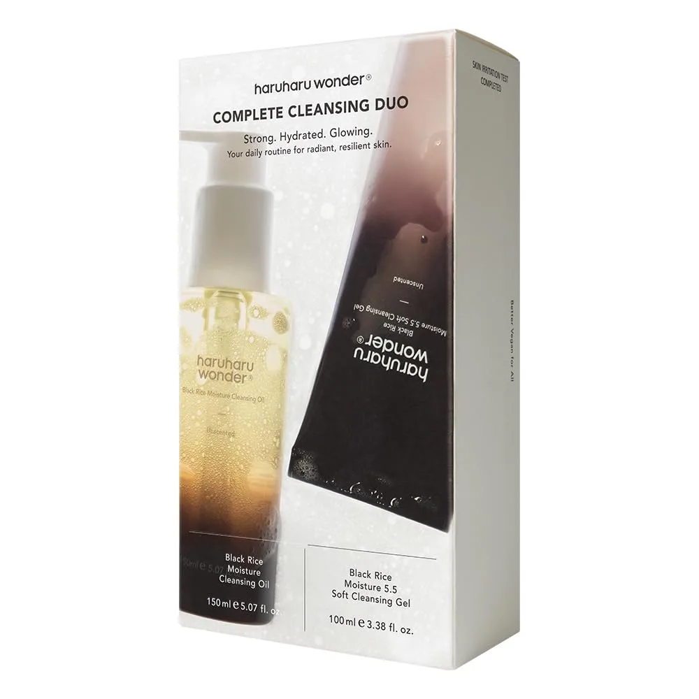 HARUHARU wonder Complete Cleansing Duo, Cleansing Oil, pH 5.5 Cleansing Gel