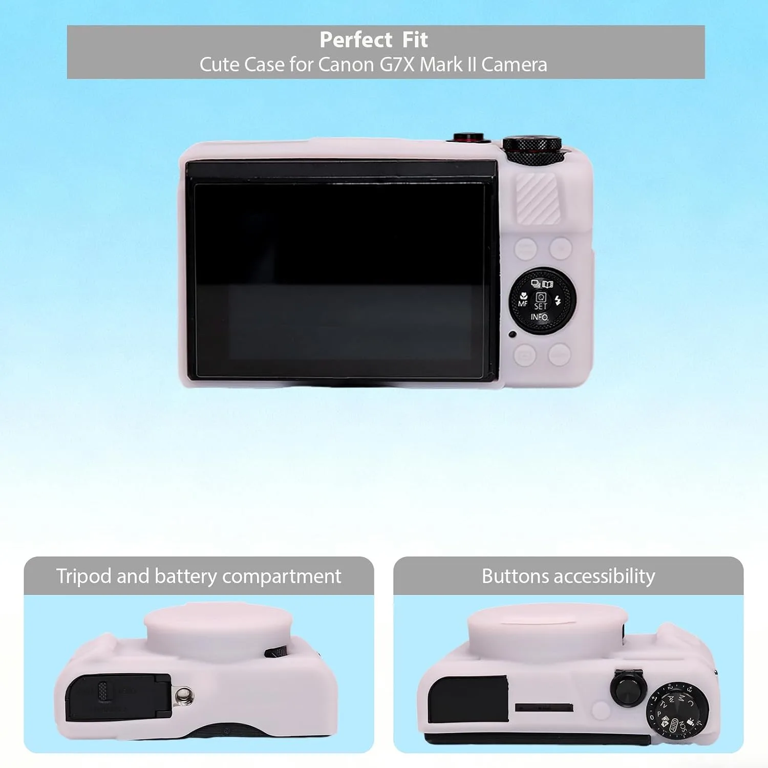 Camera Case for Canon G7X Mark II / G7X II - Jelly Pink