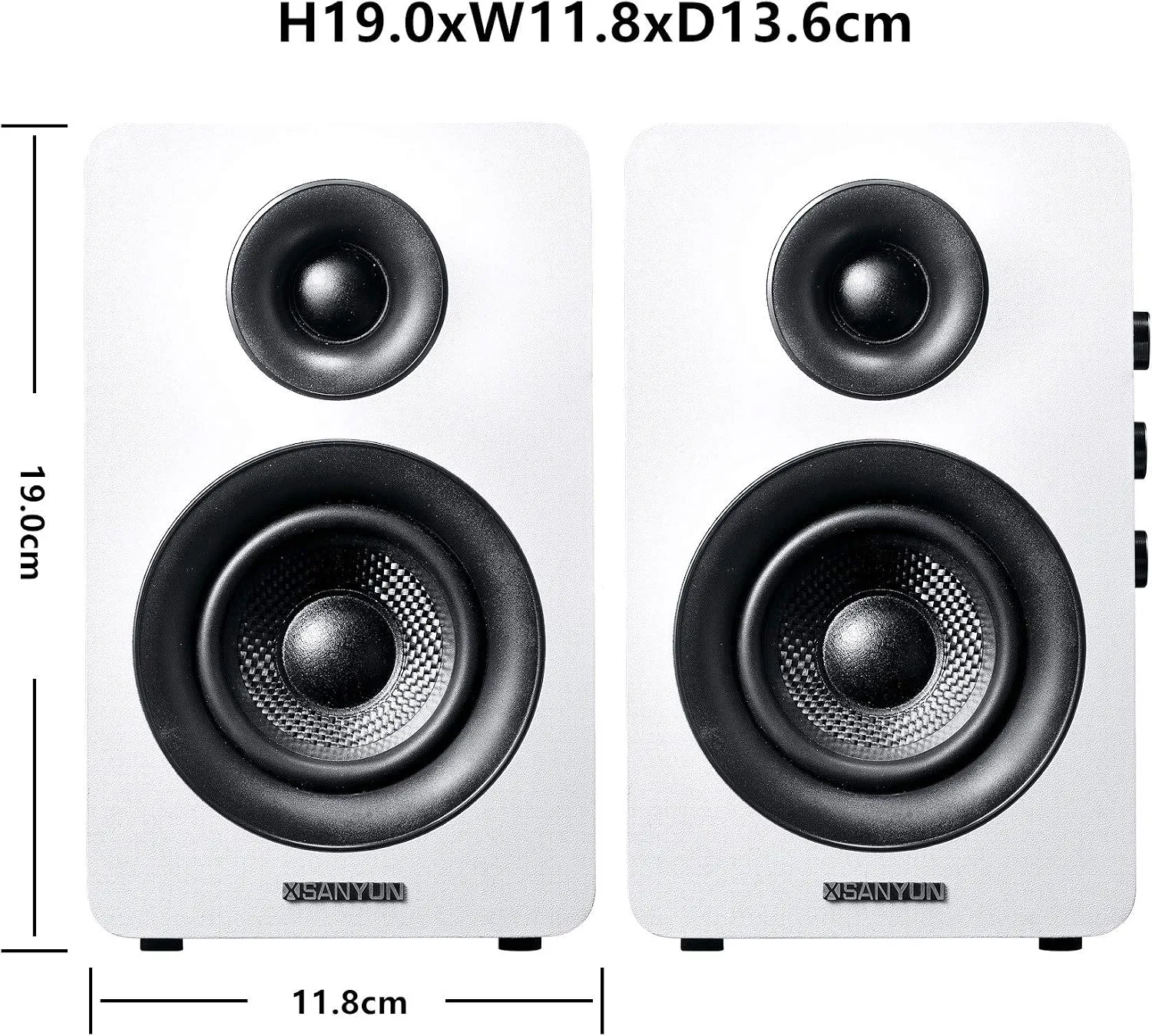 Sanyun SW208 3" Active Bluetooth 5.0 Bookshelf Speakers, Built-in 24bit DAC