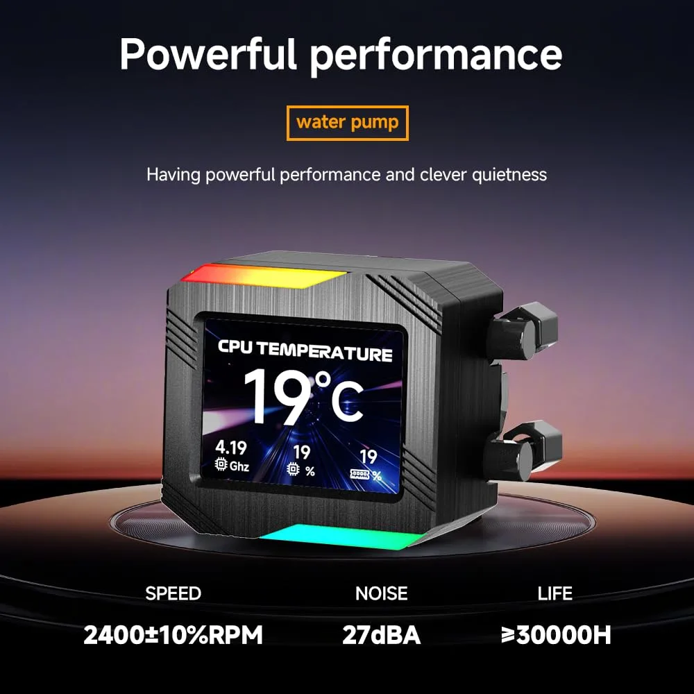 Astroshel V2G 360 Argb Water Cooling CPU Cooler|3 * 120mm PWM Fans with 2000RPM|Customizable LCD Digital Display Screen|for Intel LGA1851/1700/1200/115X AMD AM4/AM5 (Black-360mm)